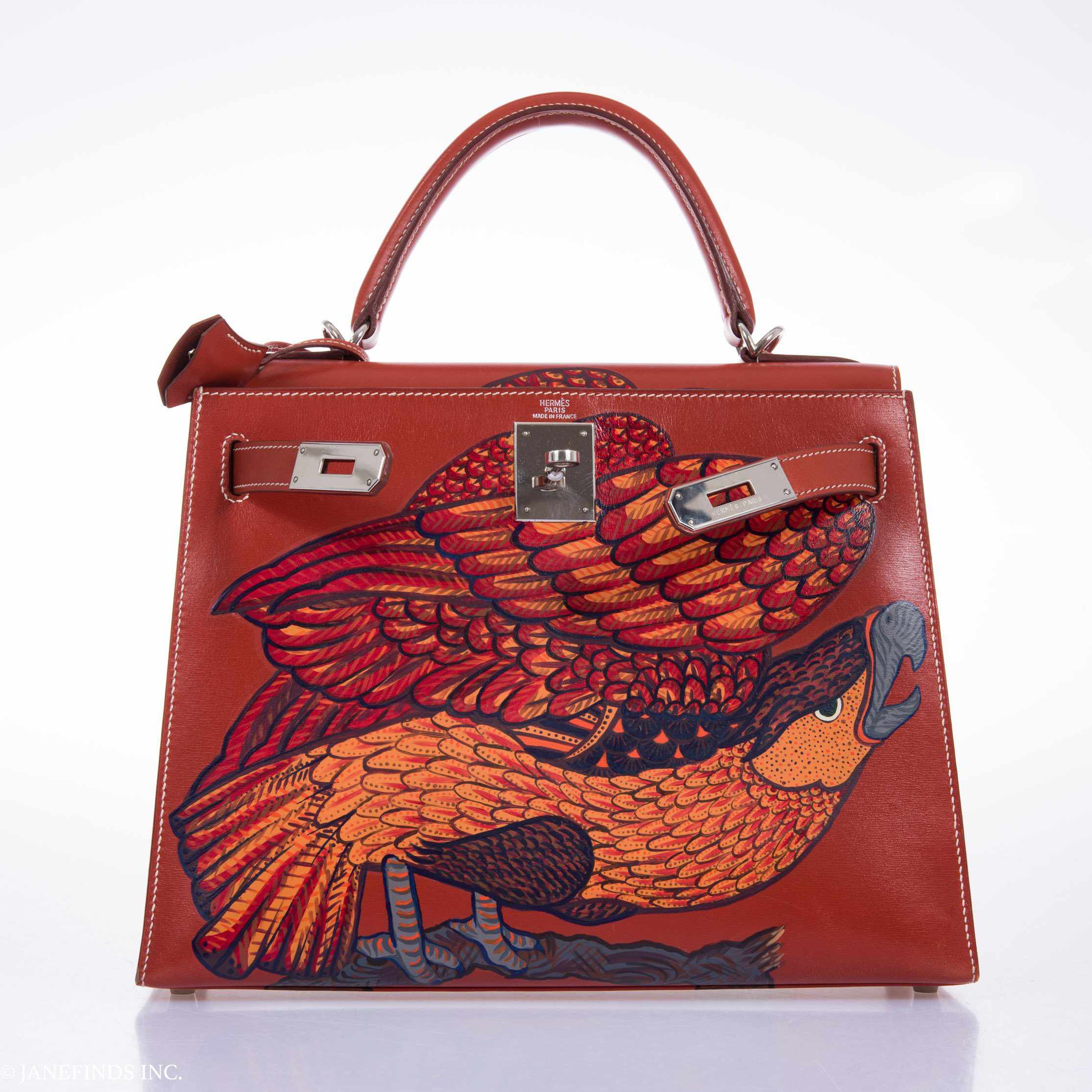 Hermès Kelly 28 Brick Box "The Falcon" Palladium Hardware * JaneFinds Custom Shop