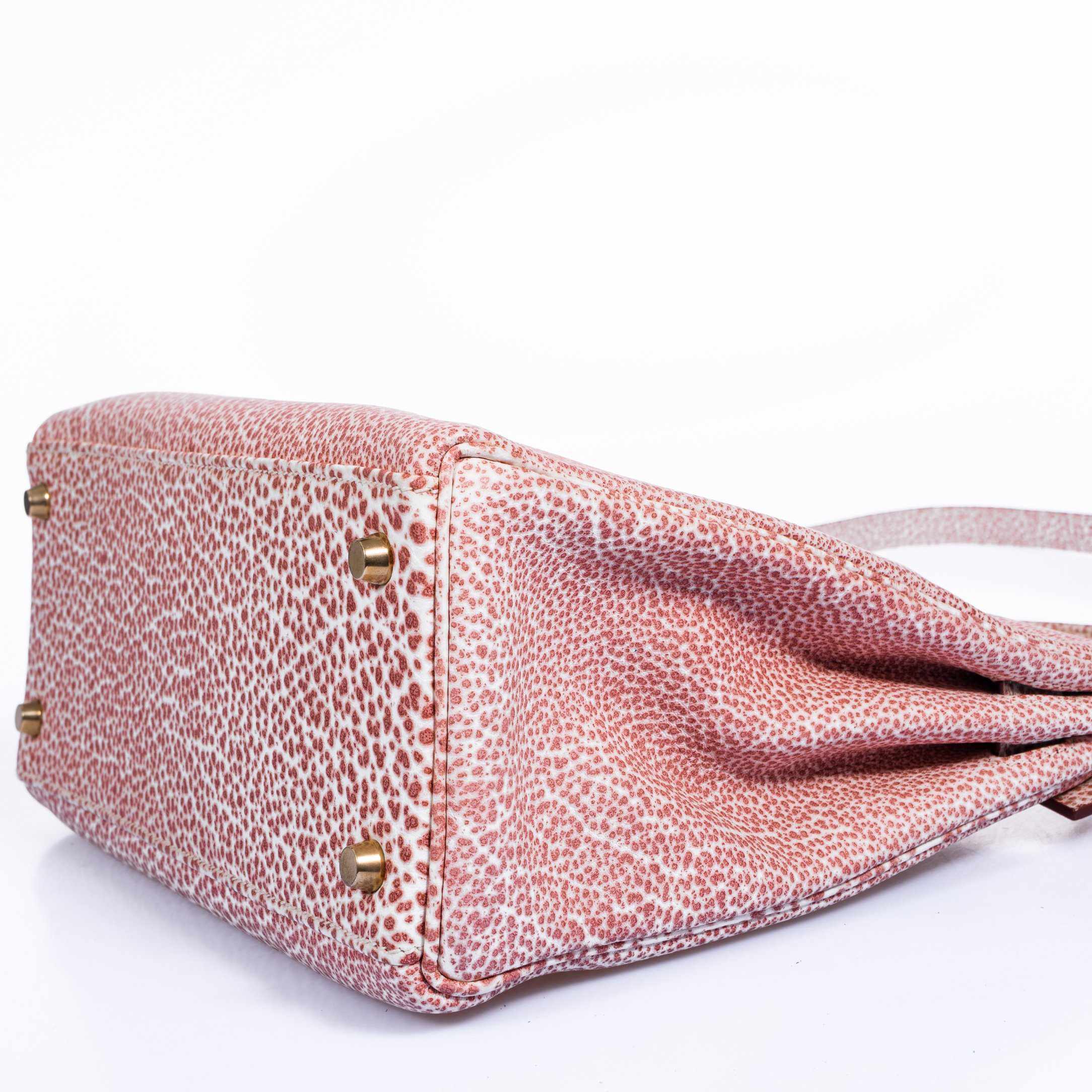 Hermès Kelly 28 Dalmatian Pink Buffalo Gold Hardware