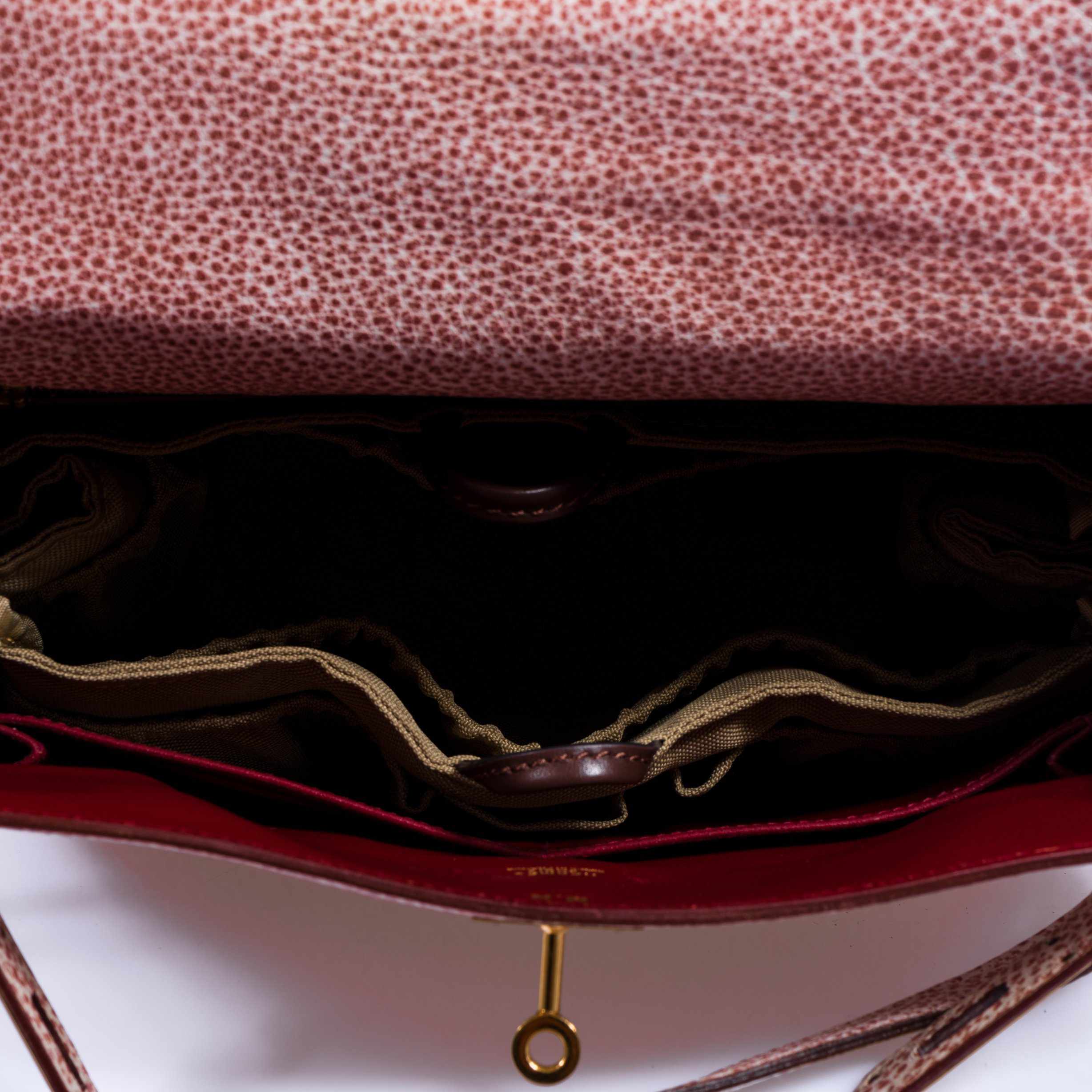 Hermès Kelly 28 Dalmatian Pink Buffalo Gold Hardware