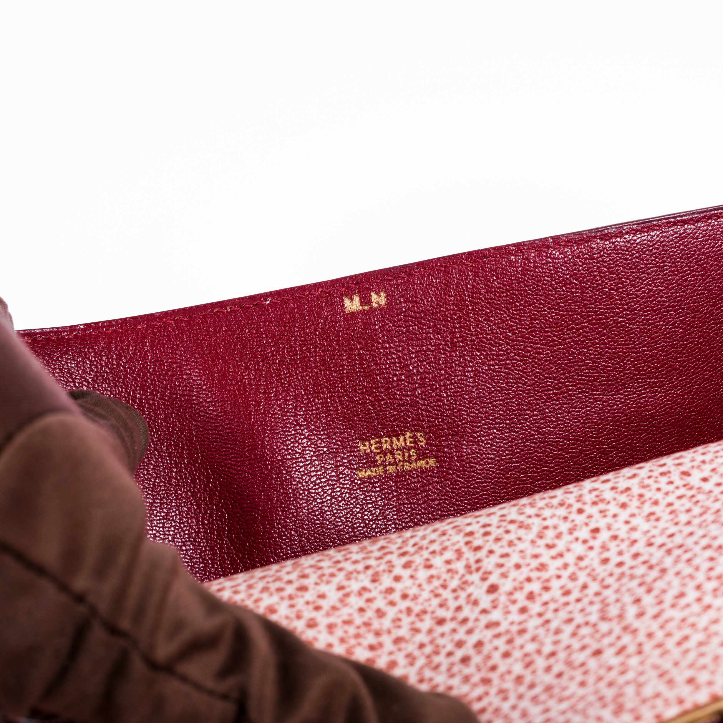 Hermès Kelly 28 Dalmatian Pink Buffalo Gold Hardware