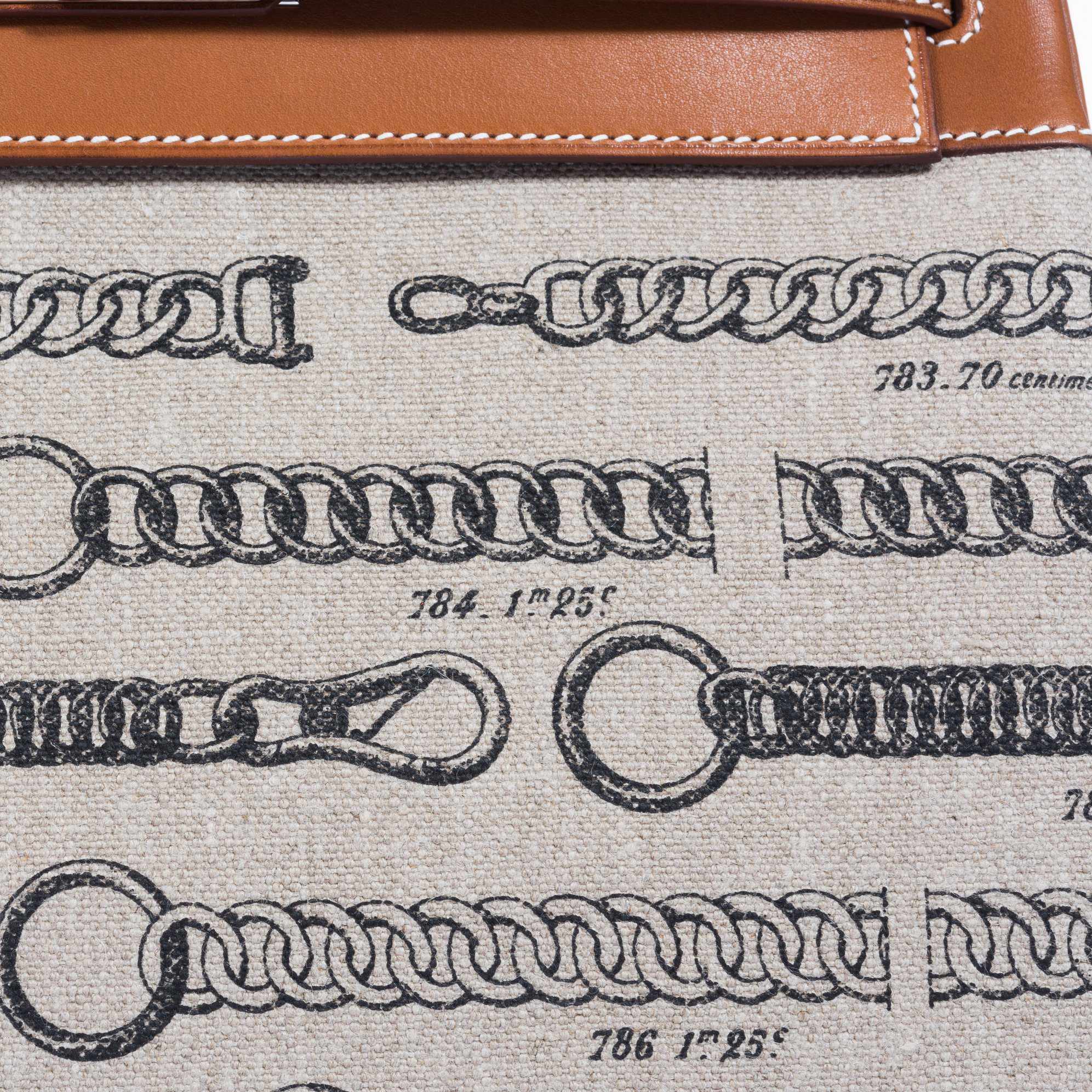 Hermès Kelly 28 De Camp Dechainee Toile And Fauve Barenia Palladium Hardware