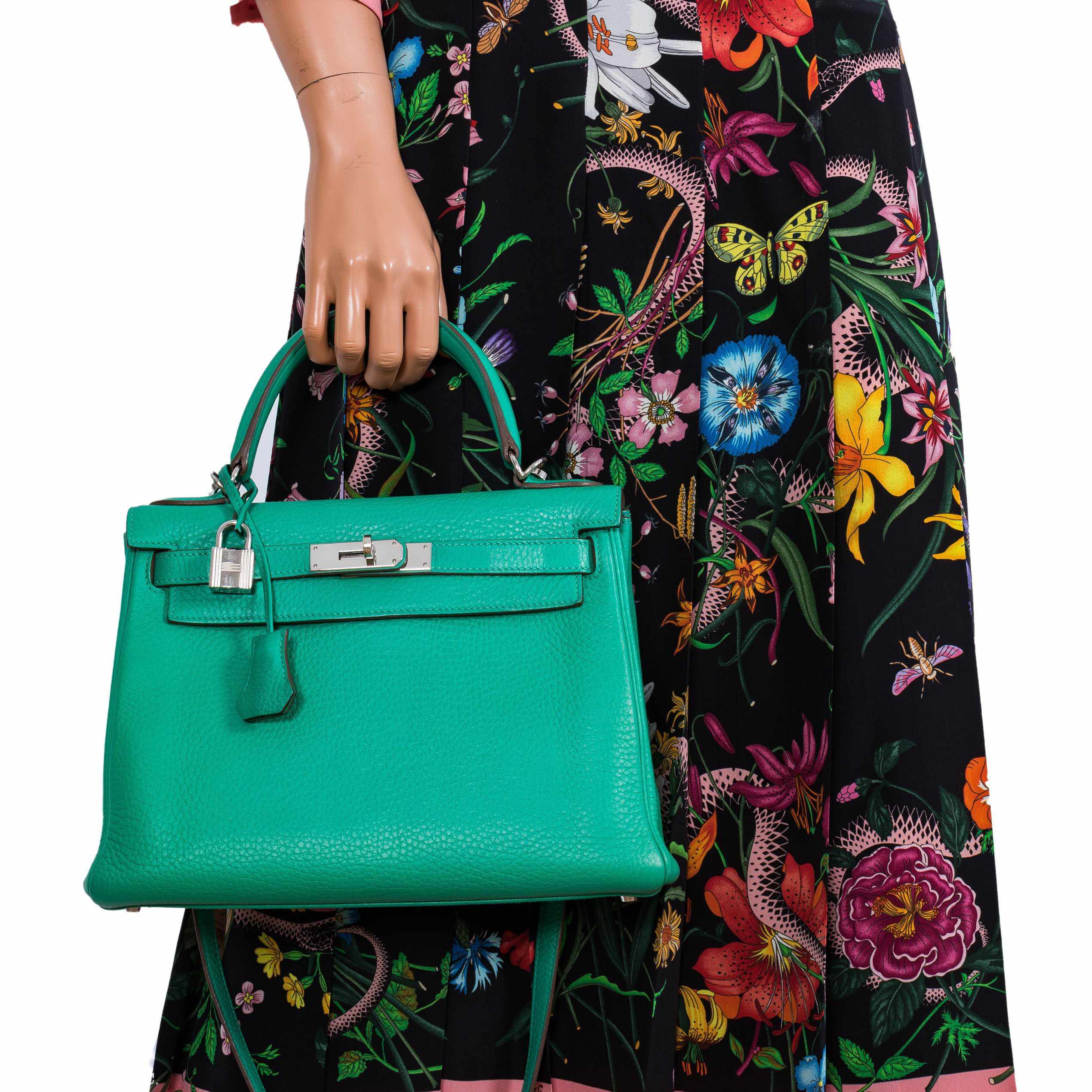 Hermès Kelly 28 Menthe Togo Palladium Hardware