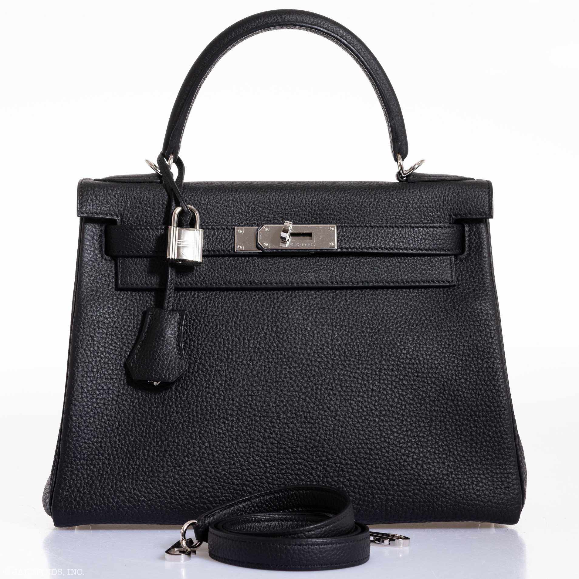 Hermès Kelly 28 Retourne Black Togo Palladium Hardware