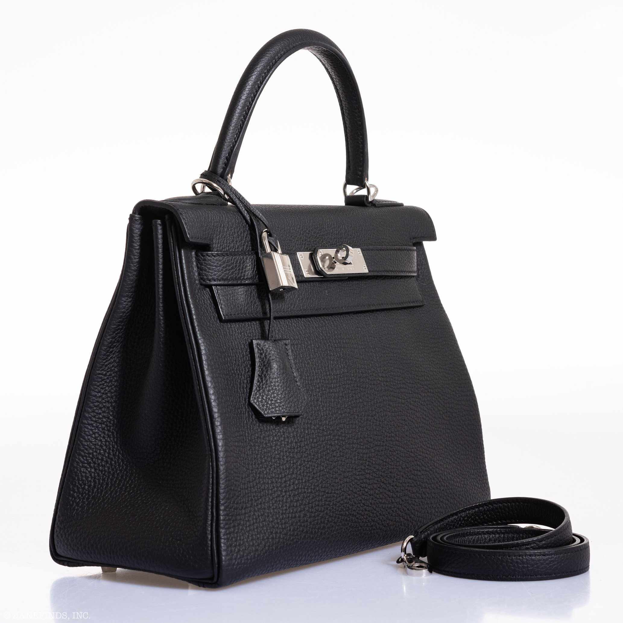 Hermès Kelly 28 Retourne Black Togo Palladium Hardware