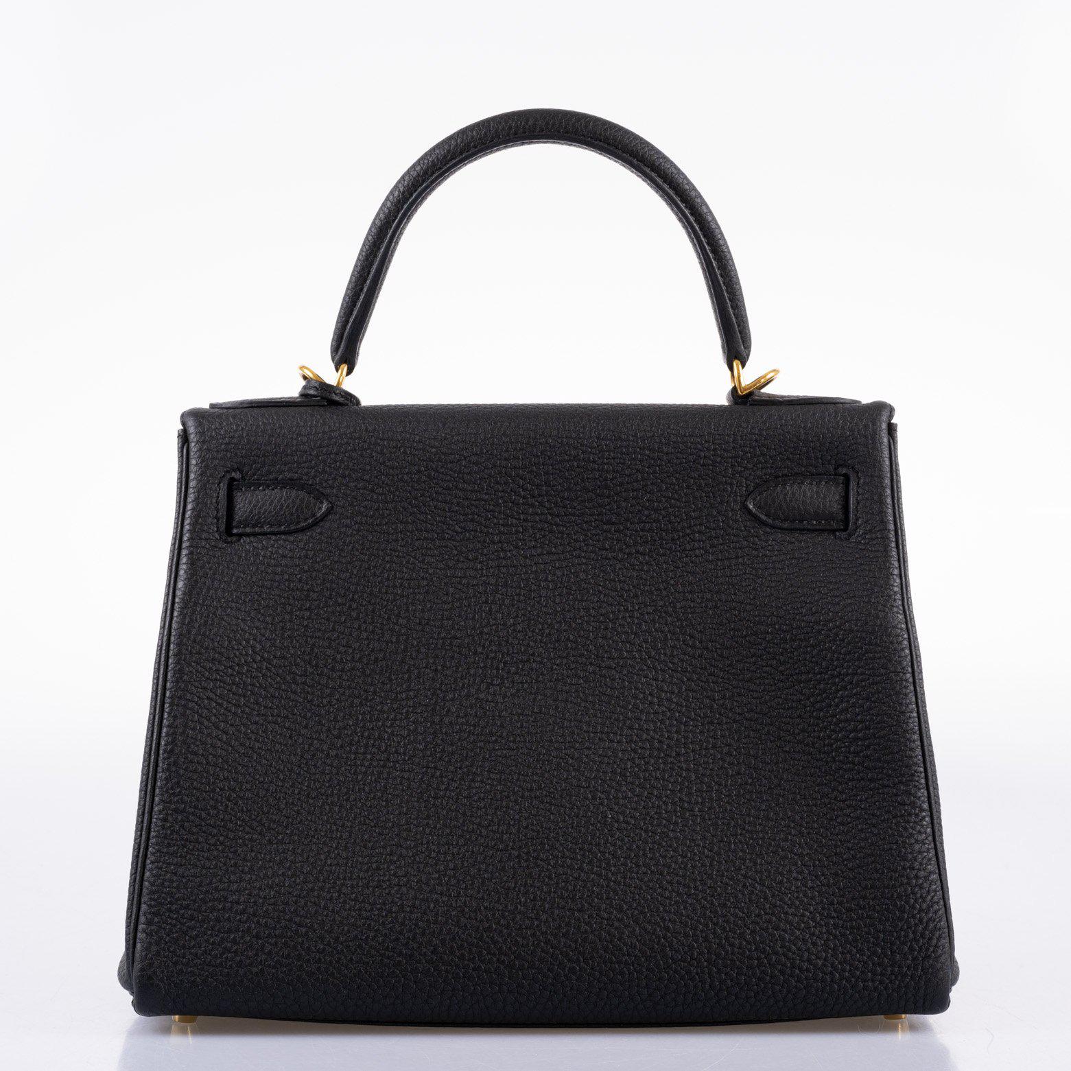 Hermès Kelly 28 Retourne Black Togo with Gold Hardware