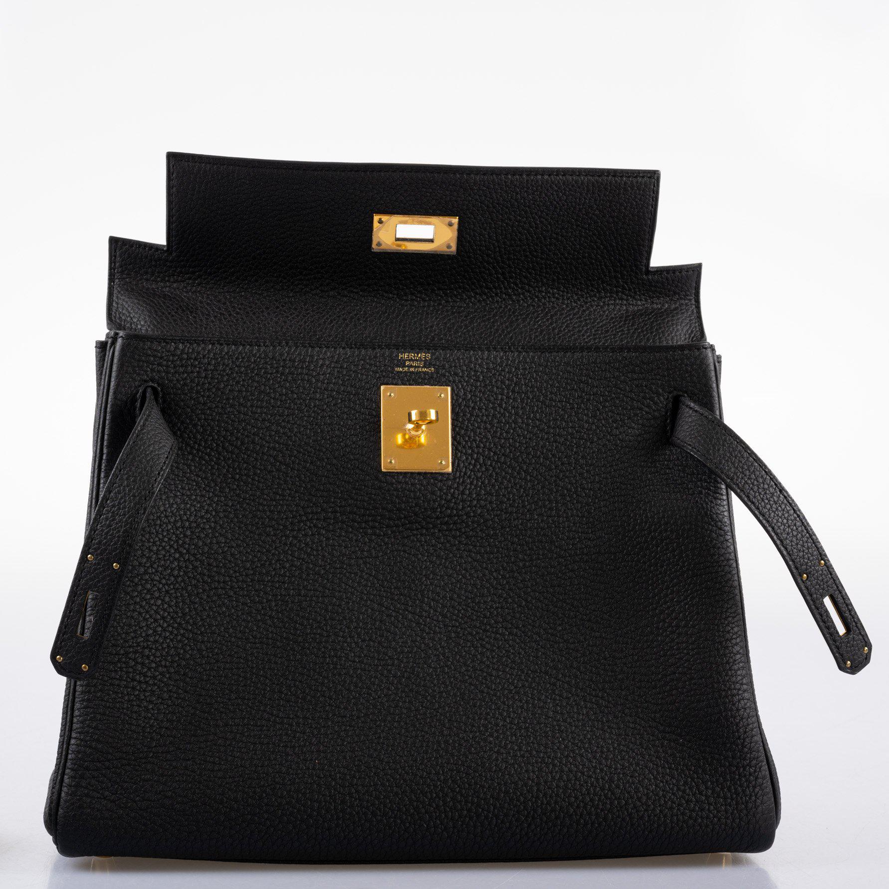 Hermès Kelly 28 Retourne Black Togo with Gold Hardware