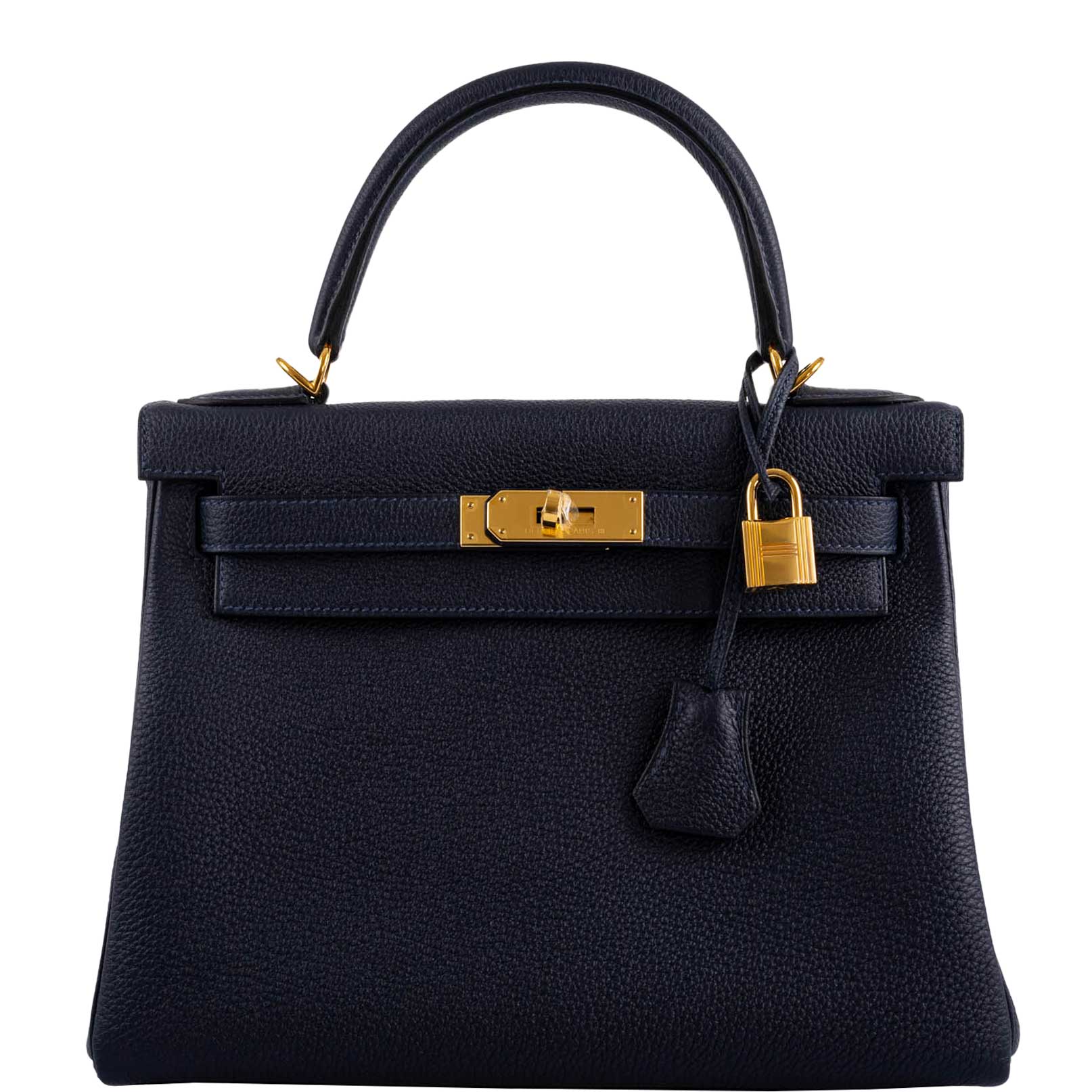 Hermès Hermes Kelly bag 28 navy blue box leather upholstery ref
