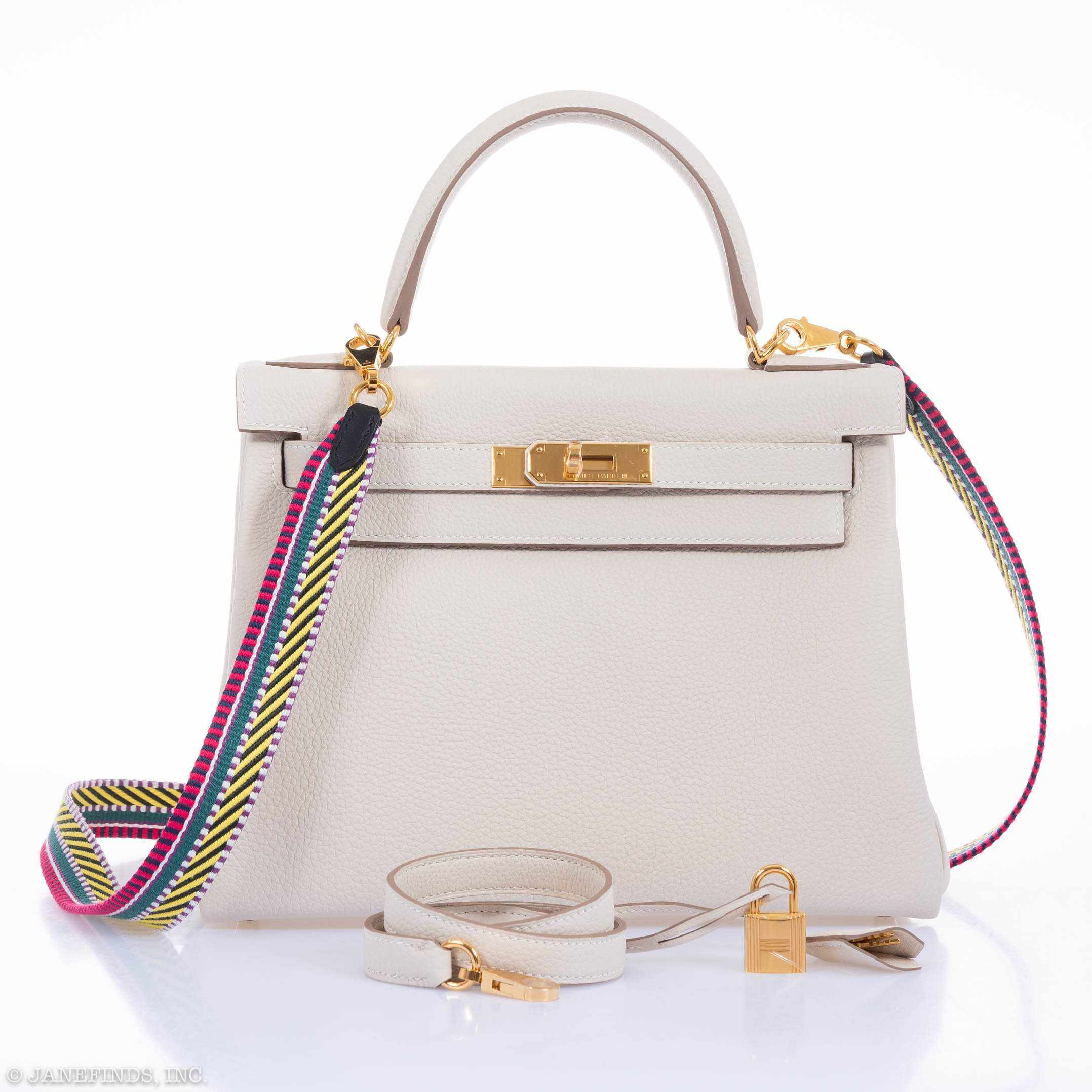 Hermès Kelly 28 Retourne Craie Togo Gold Hardware