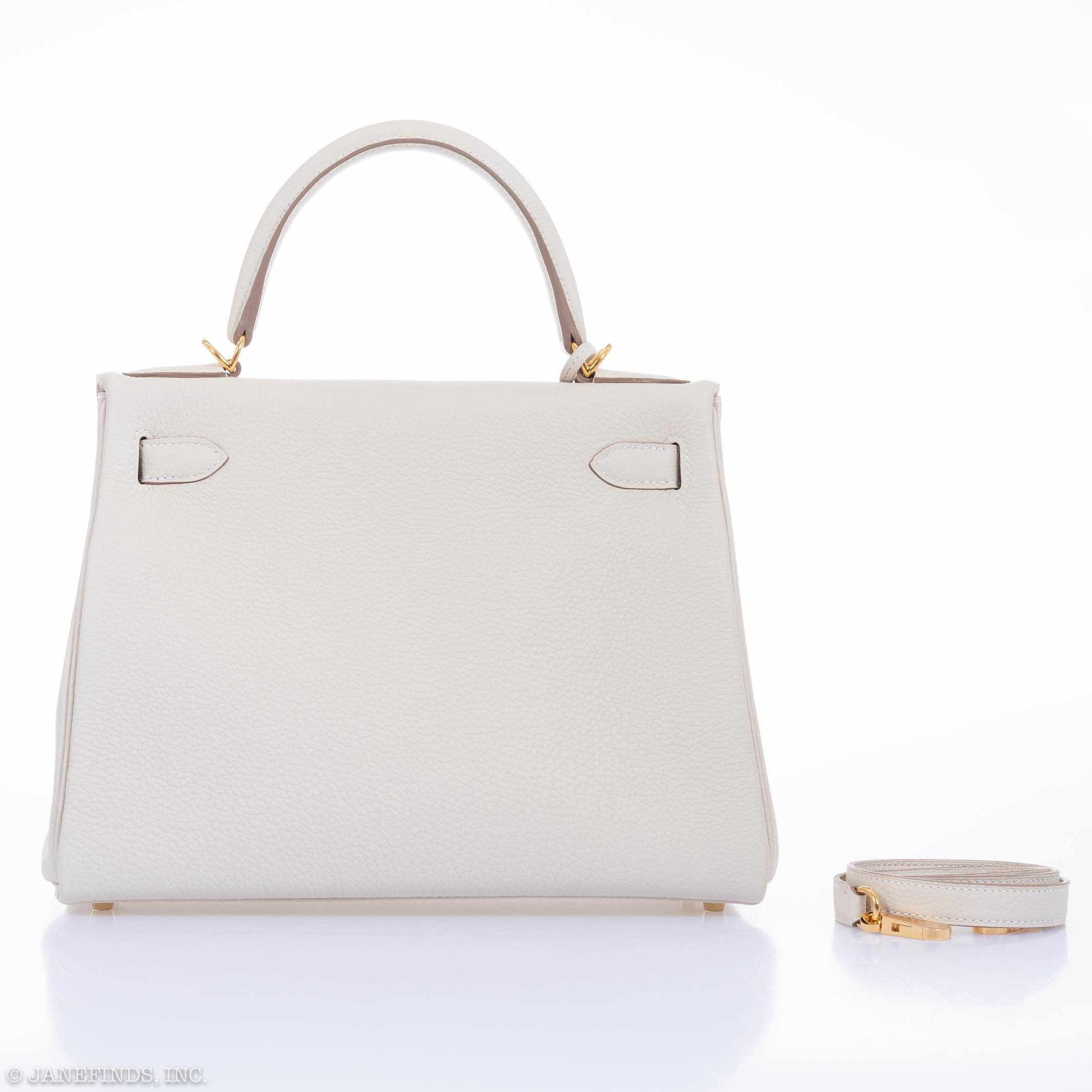 Hermès Kelly 28 Retourne Craie Togo Gold Hardware
