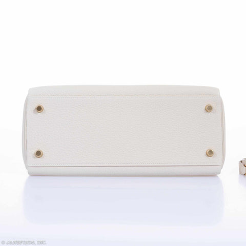 Hermès Kelly 28 Retourne Craie Togo Gold Hardware