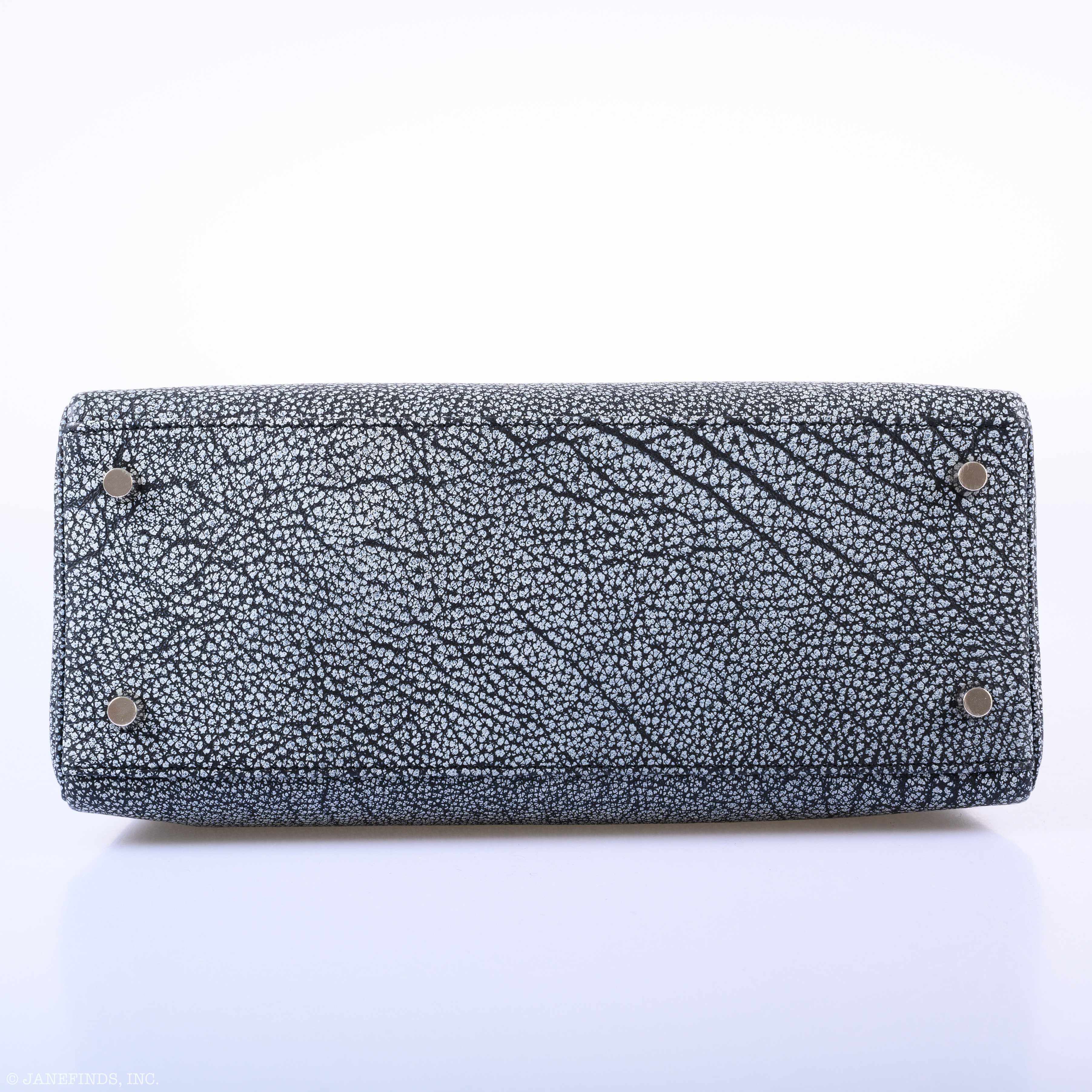 Hermès Kelly 28 Retourne Dalmatian Buffalo Leather Palladium Hardware