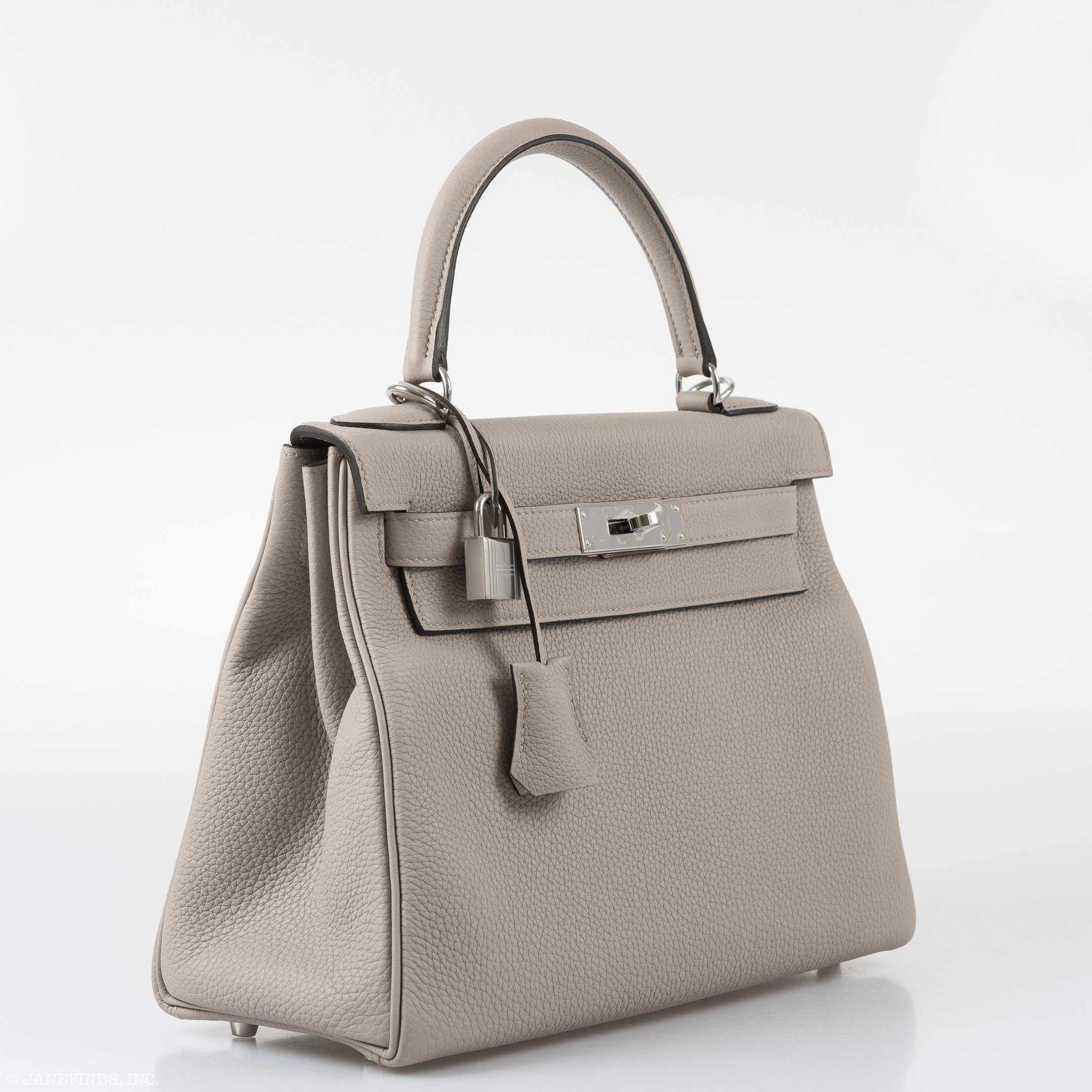 Hermès Kelly 28 Retourne Gris Asphalte Togo Palladium Hardware