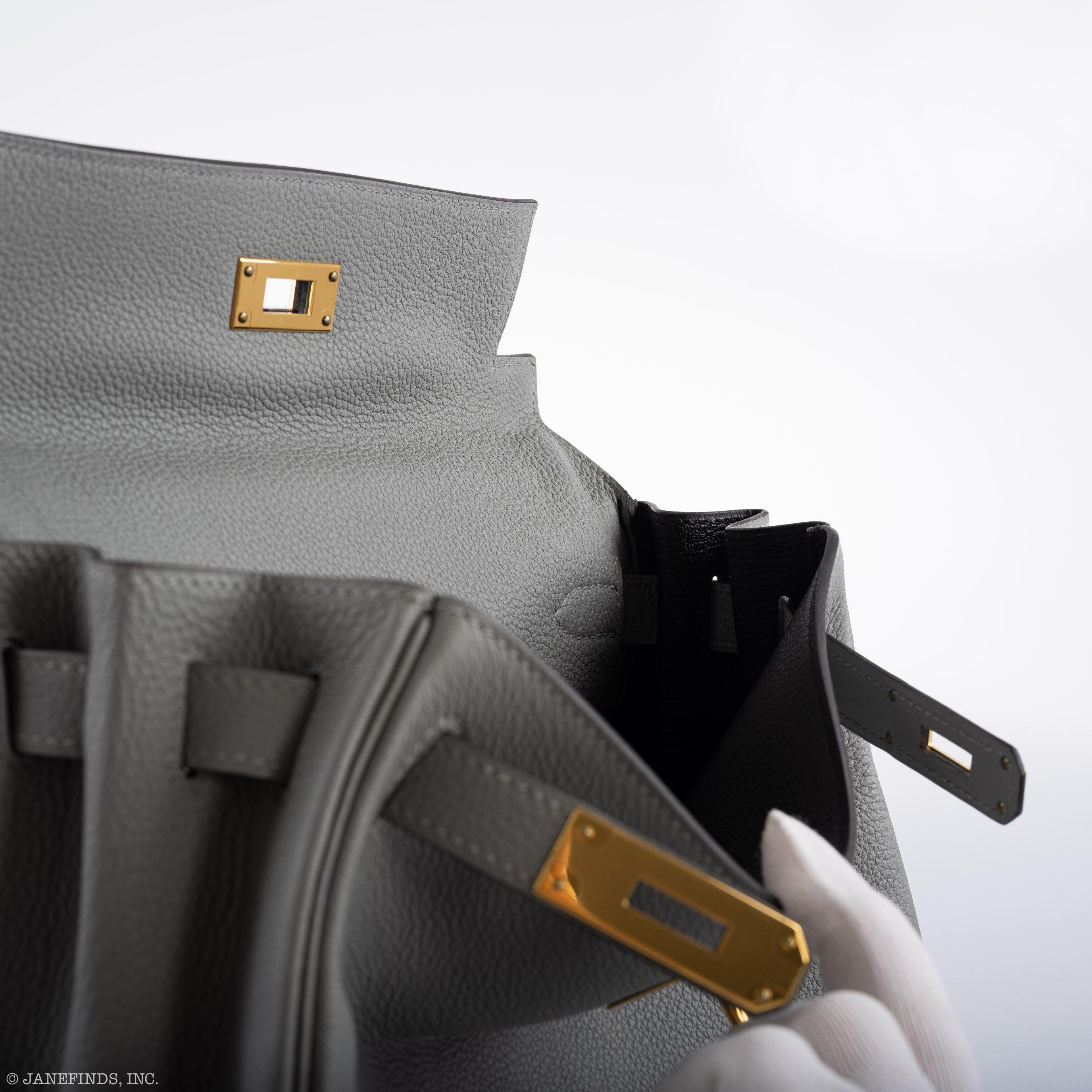 Hermès Kelly 28 Retourne HSS Gris Mouette/Noir Togo Palladium Hardware