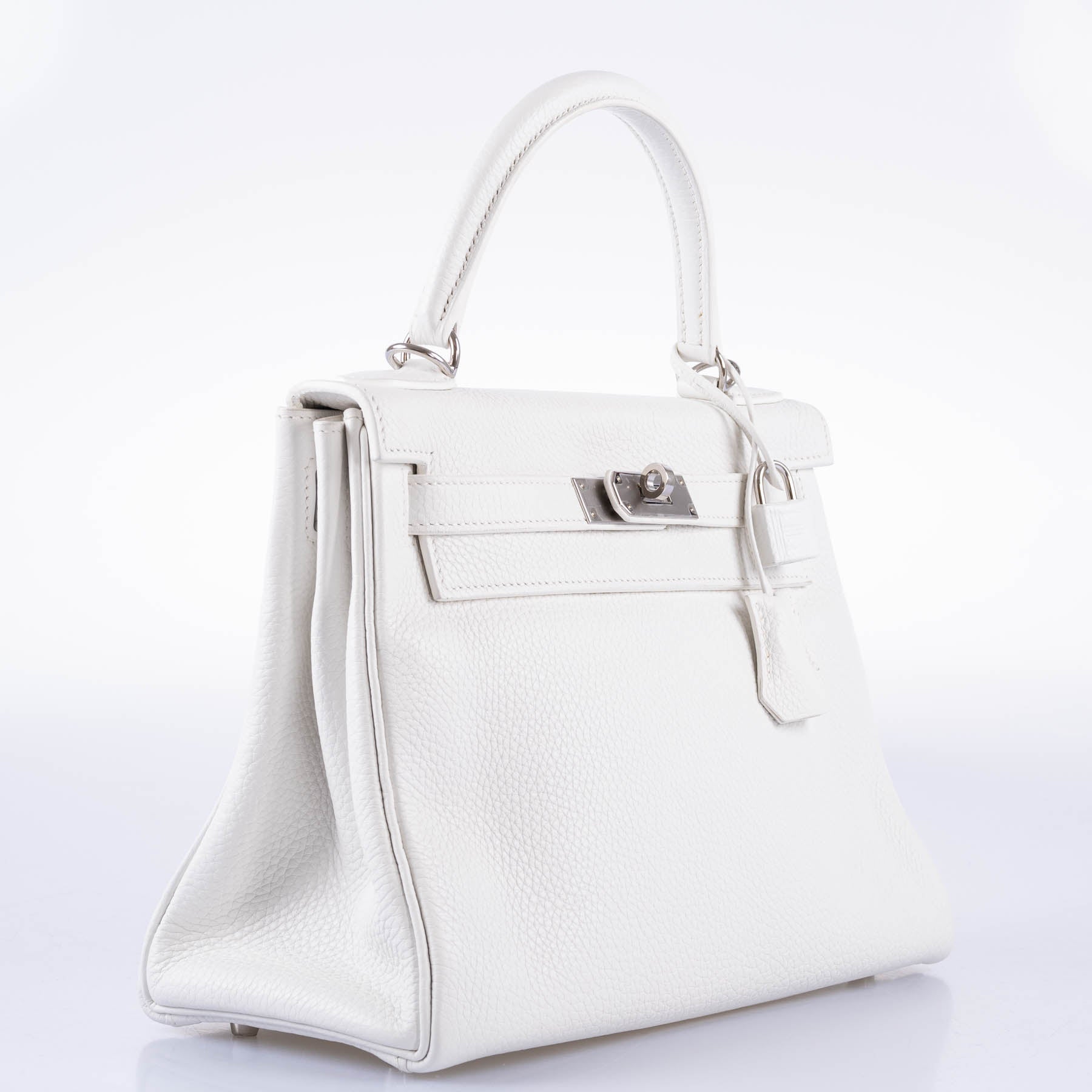 Hermès Kelly 28 Retourne White Clemence leather Palladium Hardware - 2016, X