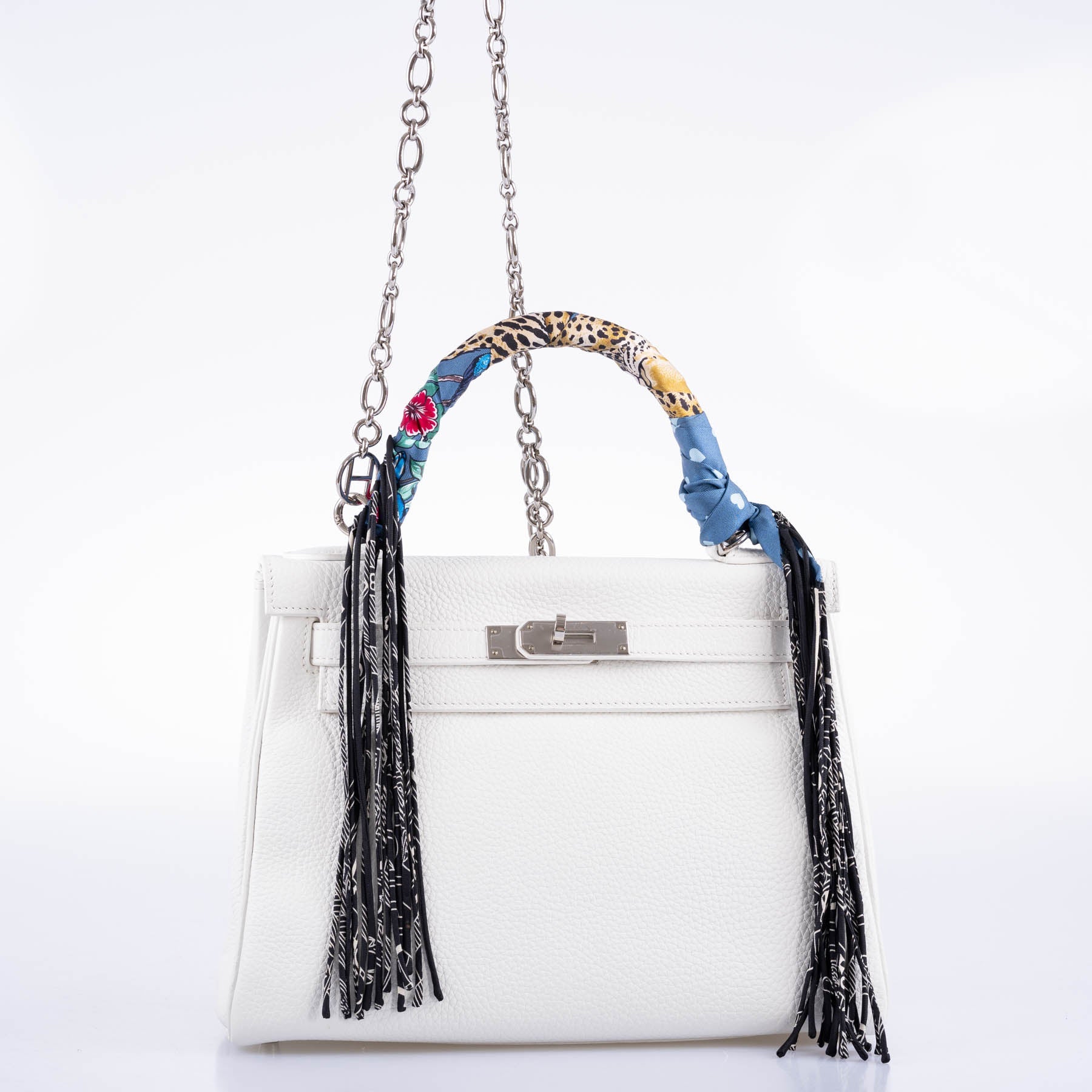 Hermès Kelly 28 Retourne White Clemence leather Palladium Hardware - 2016, X