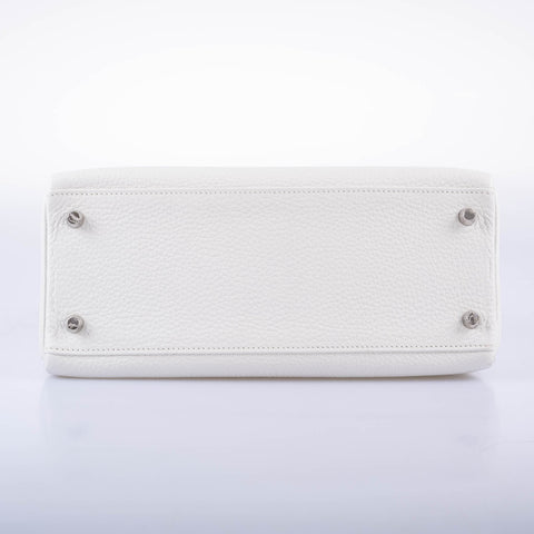 Hermès Kelly 28 Retourne White Clemence leather Palladium Hardware - 2016, X