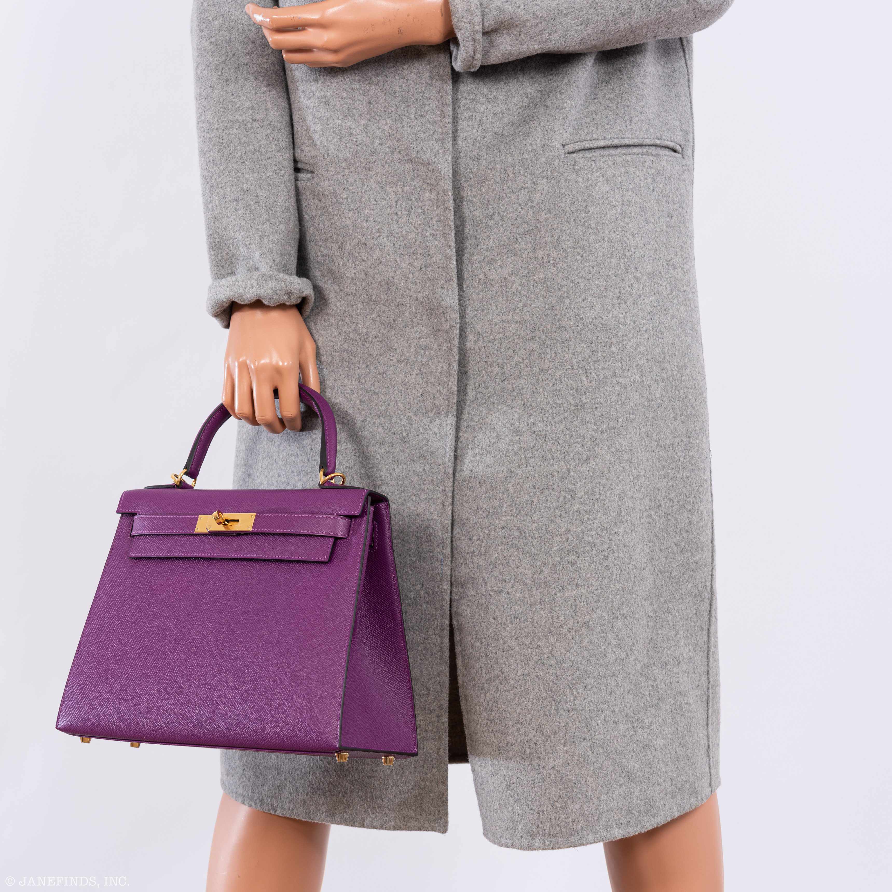 Hermès Kelly 28 Sellier Anemone Epsom Gold Hardware - 2019, D