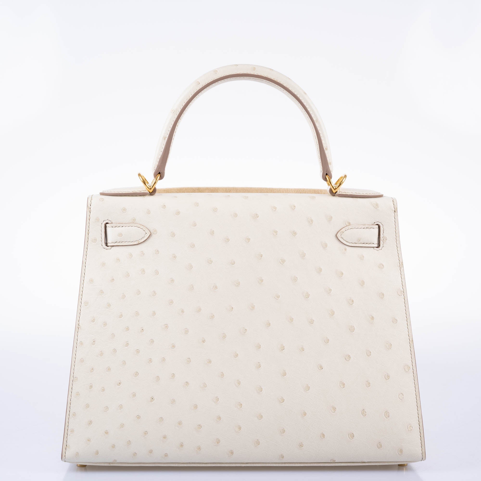 Hermès Kelly 28 Sellier Beton Ostrich with Gold Hardware