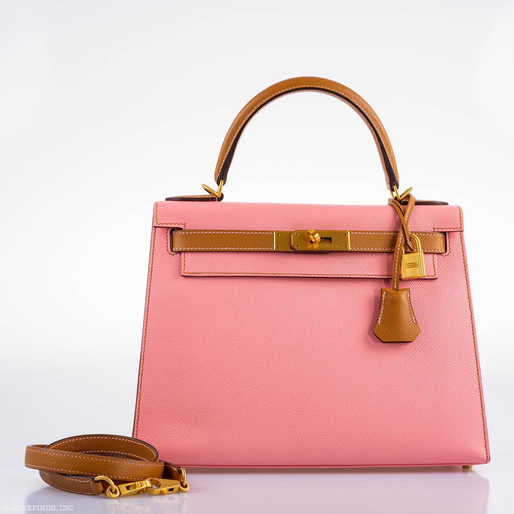 Hermès Kelly 28 Sellier HSS Rose Confetti & Gold Epsom Brushed Gold Hardware - 2017
