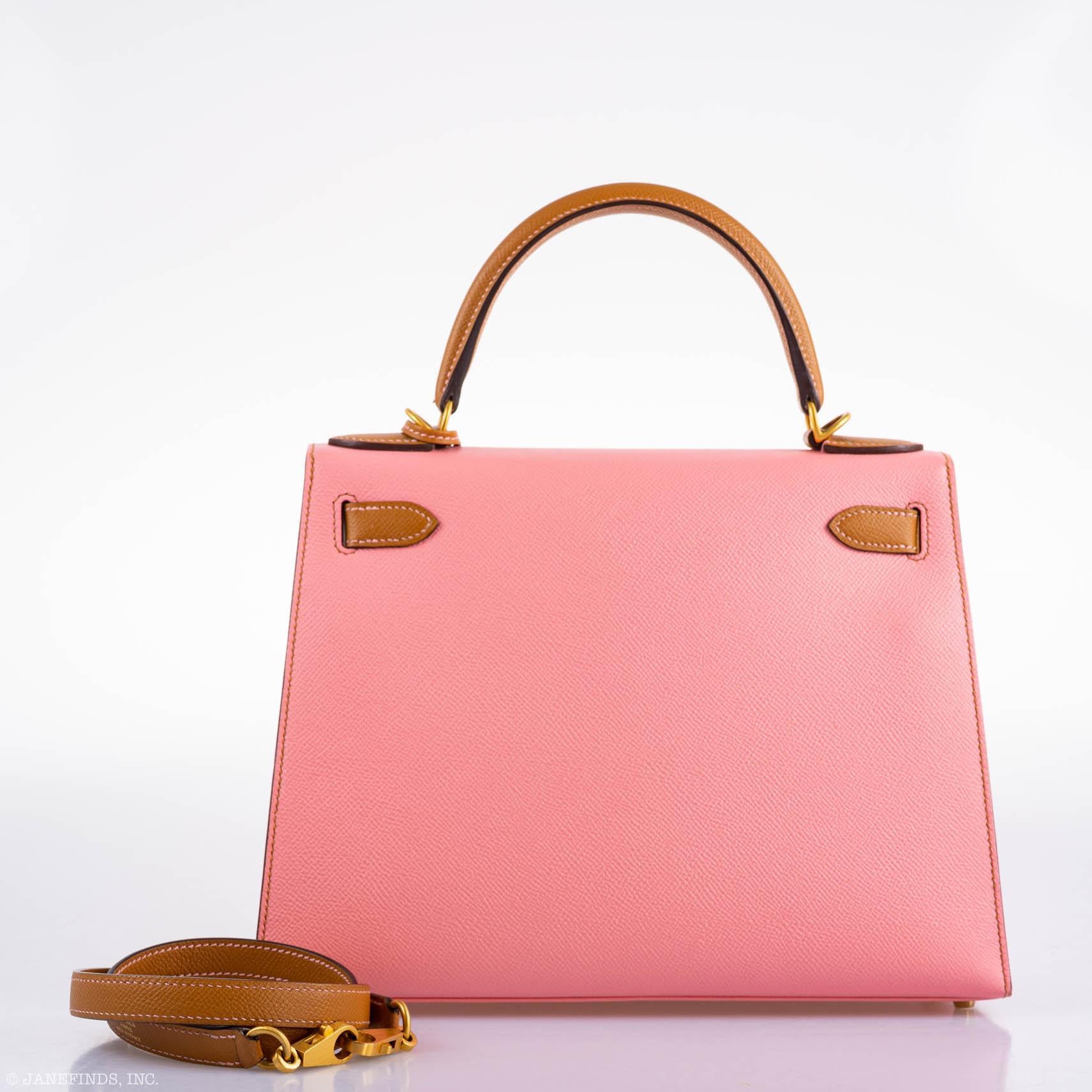 Hermès Kelly 28 Sellier HSS Rose Confetti & Gold Epsom Brushed Gold Hardware - 2017