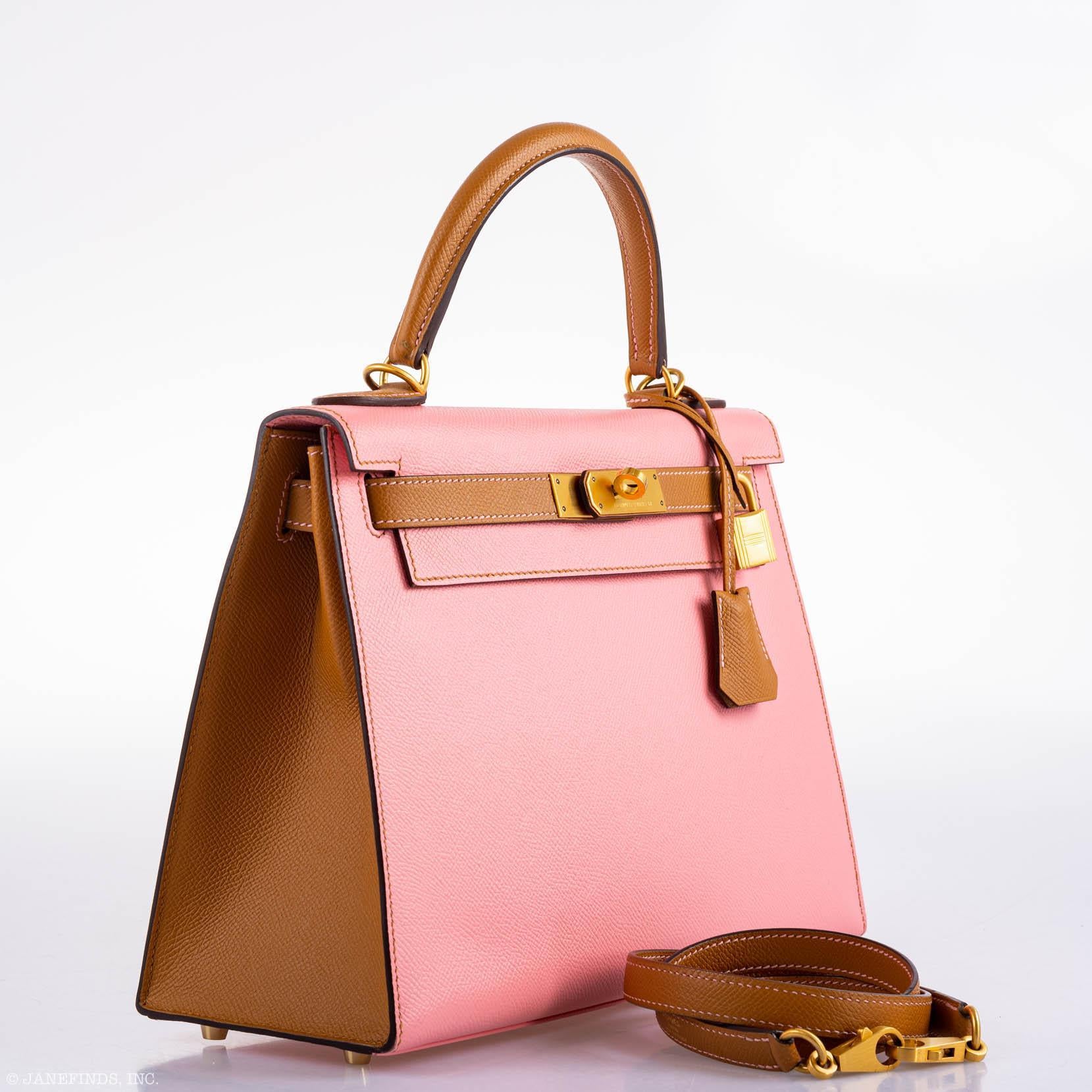 Hermès Kelly 28 Sellier HSS Rose Confetti & Gold Epsom Brushed Gold Hardware - 2017
