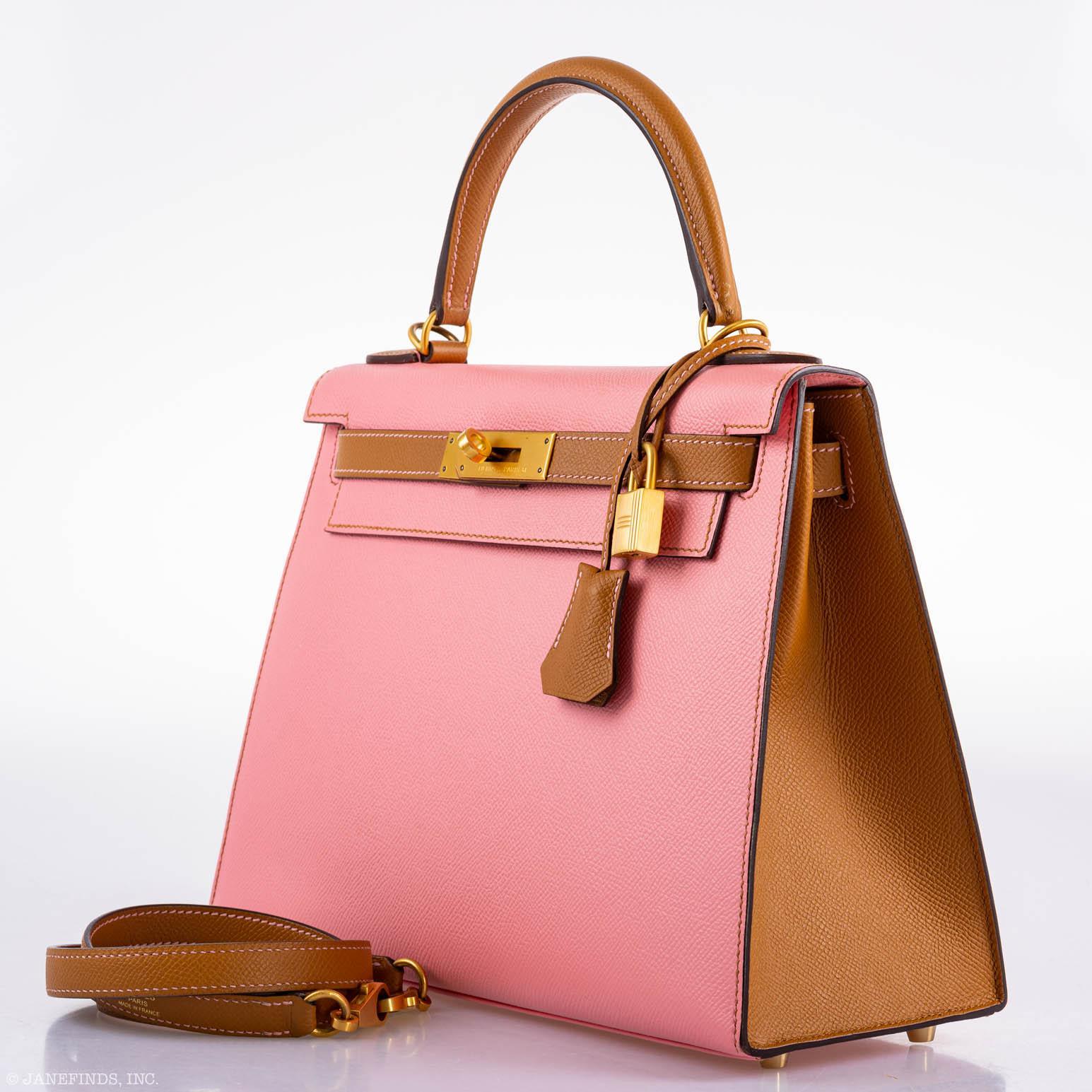 Hermès Kelly 28 Sellier HSS Rose Confetti & Gold Epsom Brushed Gold Hardware - 2017