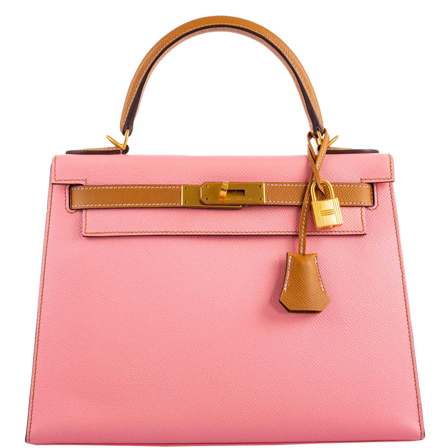 Hermes Kelly HSS 28 Bag Anemone Pink Retourne Epsom Brushed Gold