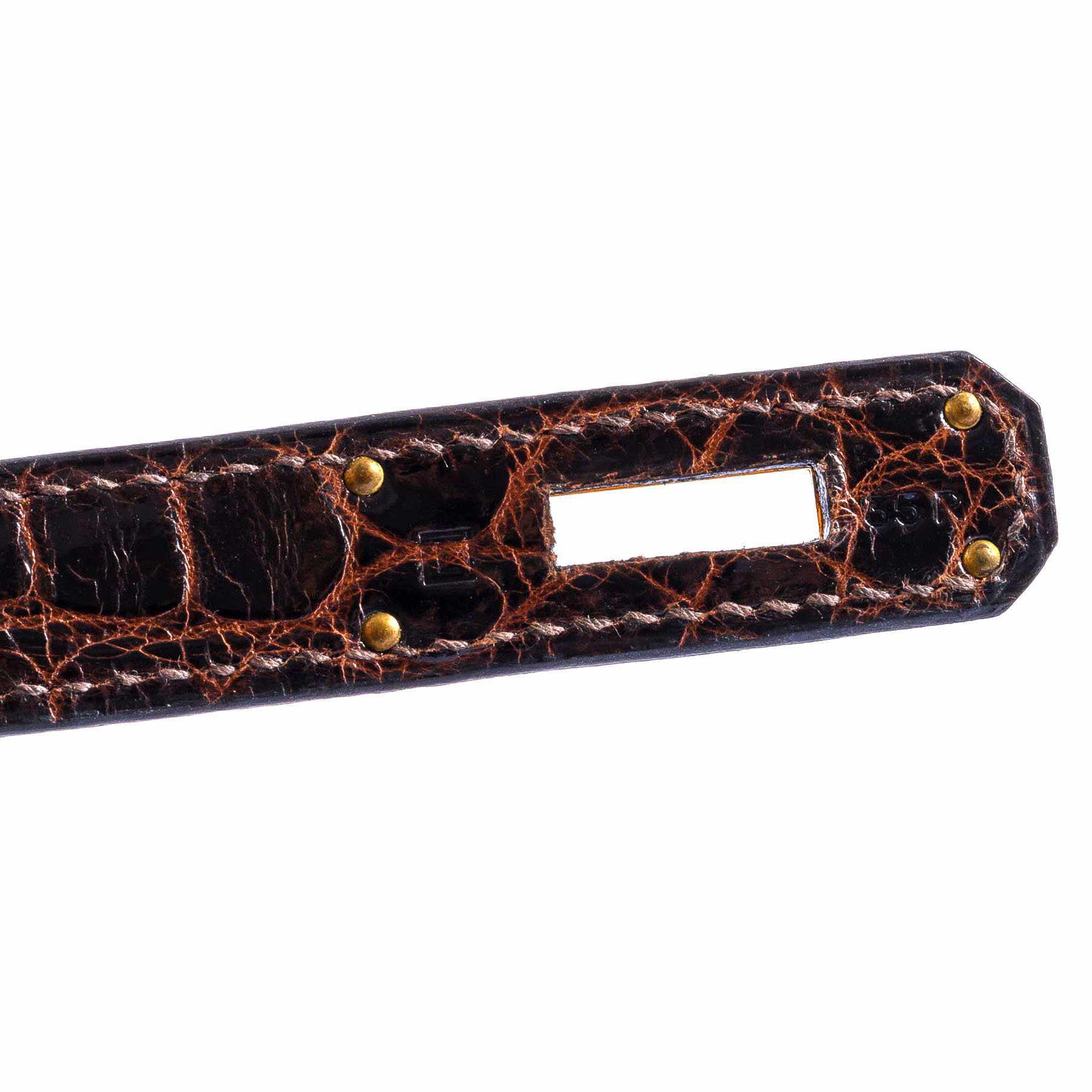 Hermès Kelly 28 Sellier Marron Fonce Shiny Porosus Crocodile Gold Hardware - 2008