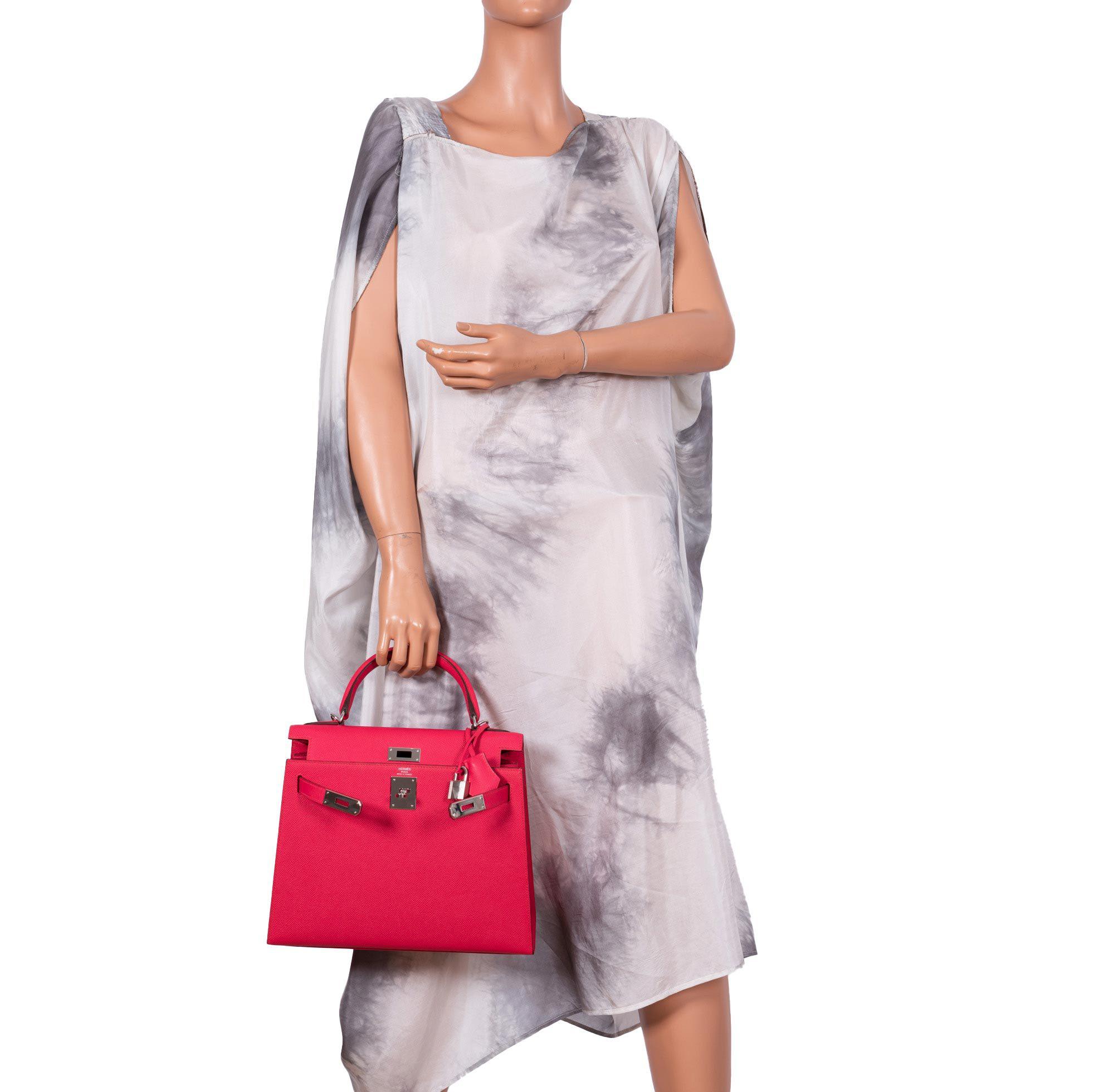 Hermès Kelly 28 Sellier Rose Extreme Epsom leather Palladium Hardware - 2019, D