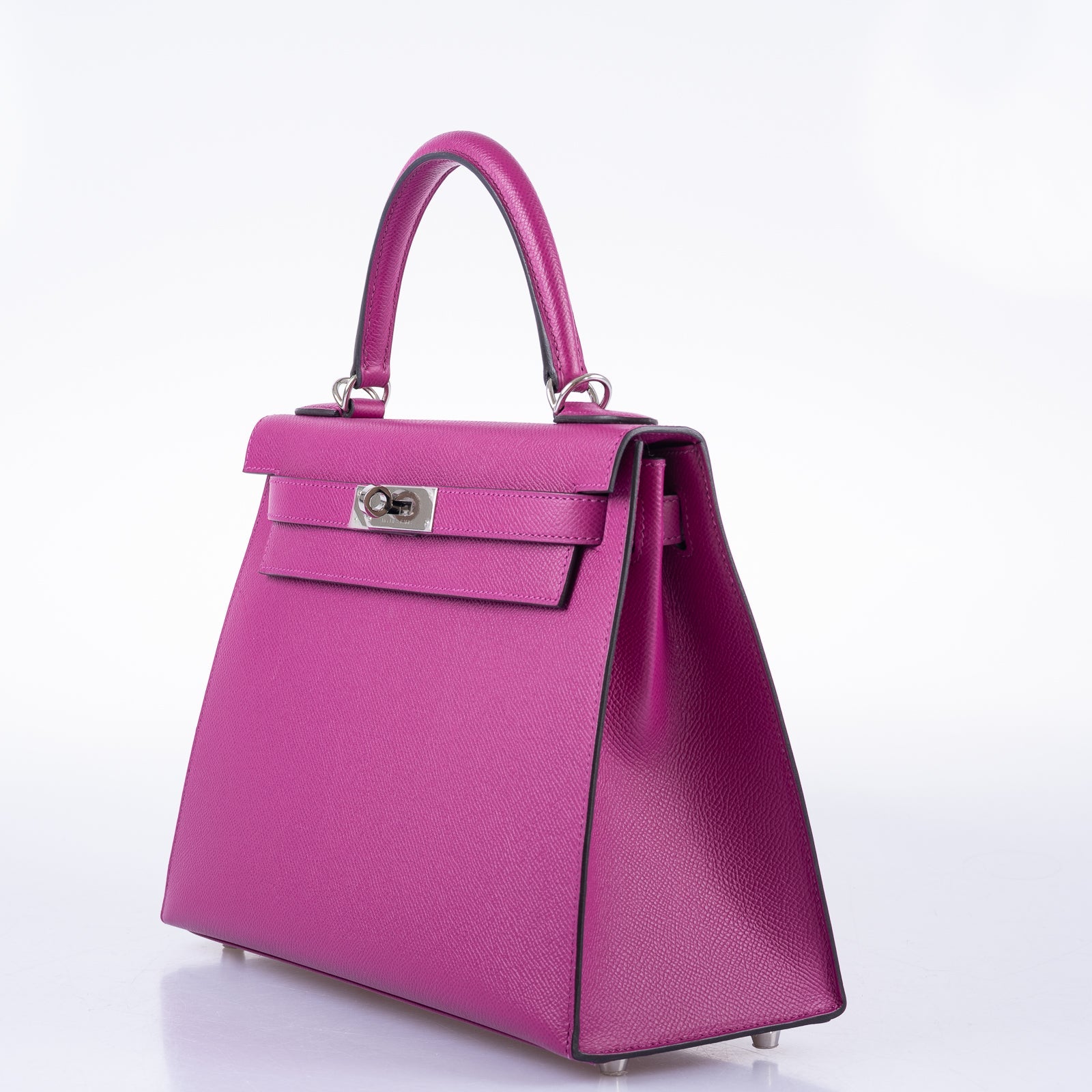 Hermès Kelly 28 Sellier Rose Pourpre Epsom Palladium Hardware