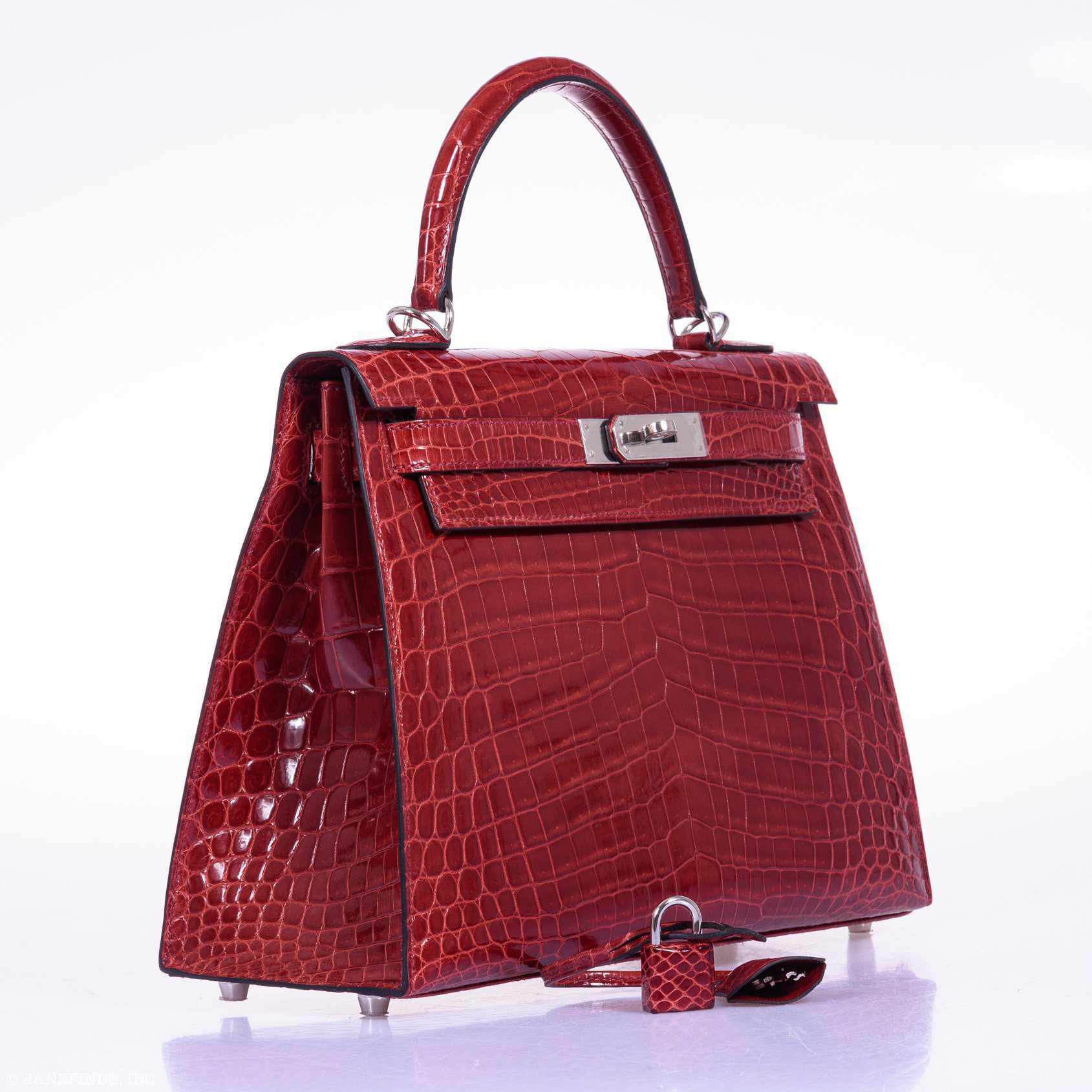 Hermès Kelly 28 Sellier Rouge H Niloticus Crocodile Palladium Hardware