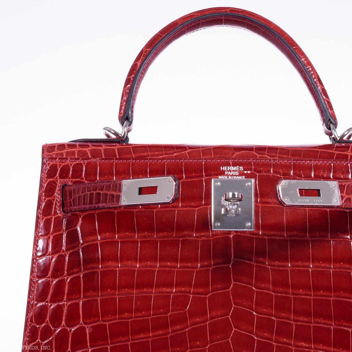 Hermès Kelly 28 Sellier Rouge H Niloticus Crocodile Palladium Hardware