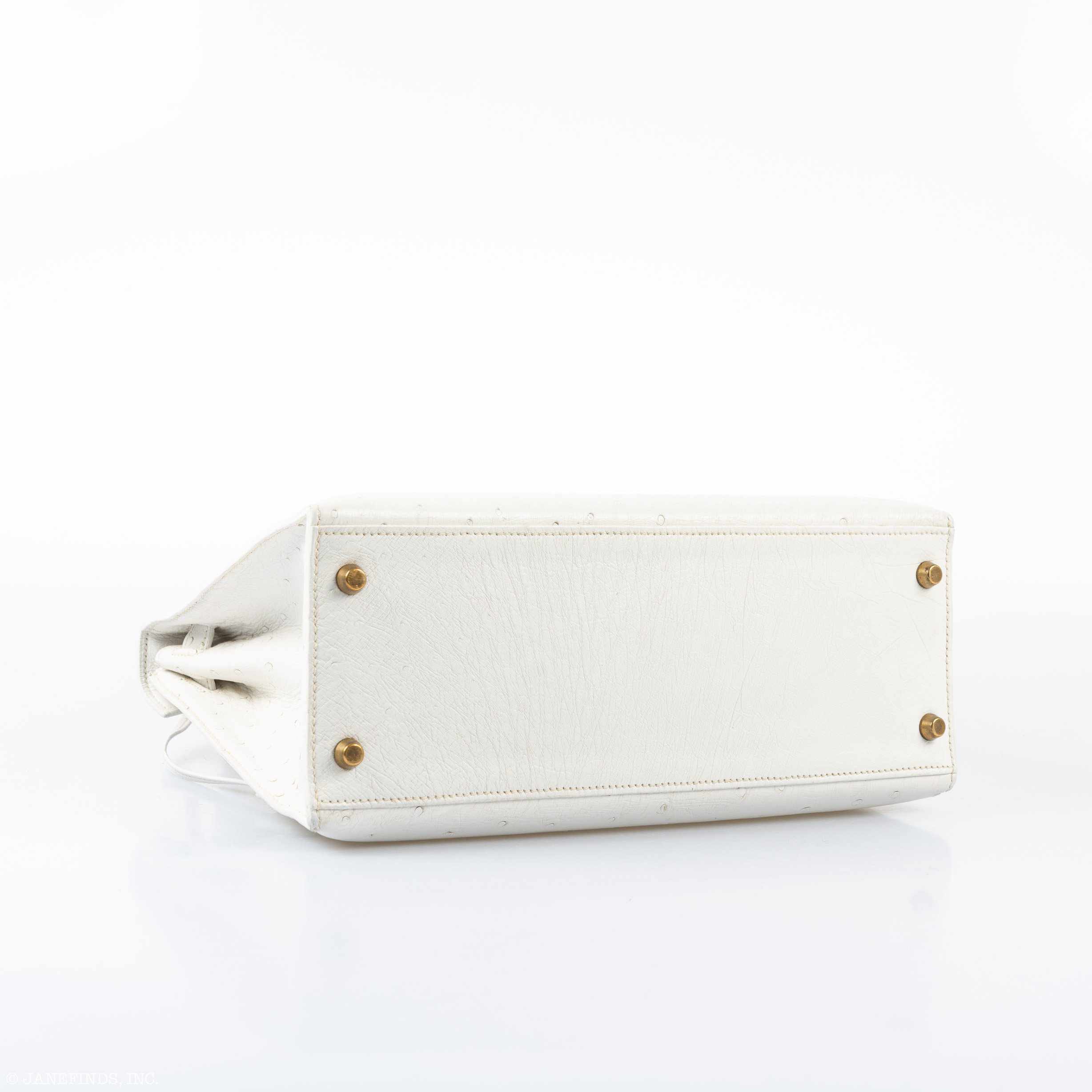Hermès Kelly 28 Sellier White Ostrich Gold Hardware