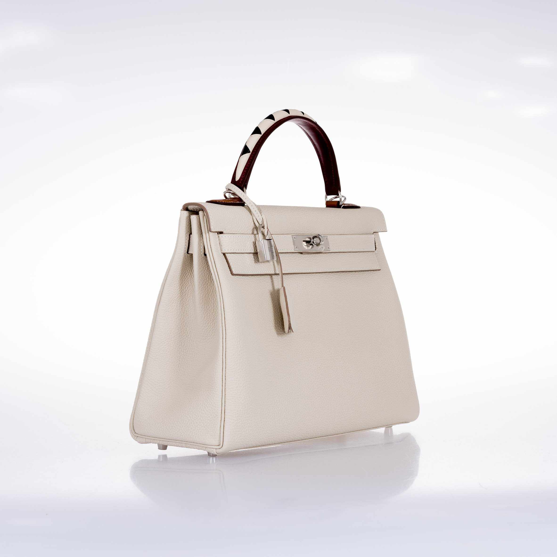 Hermès Kelly 32 Au Galop Retourne Craie Togo Palladium Hardware