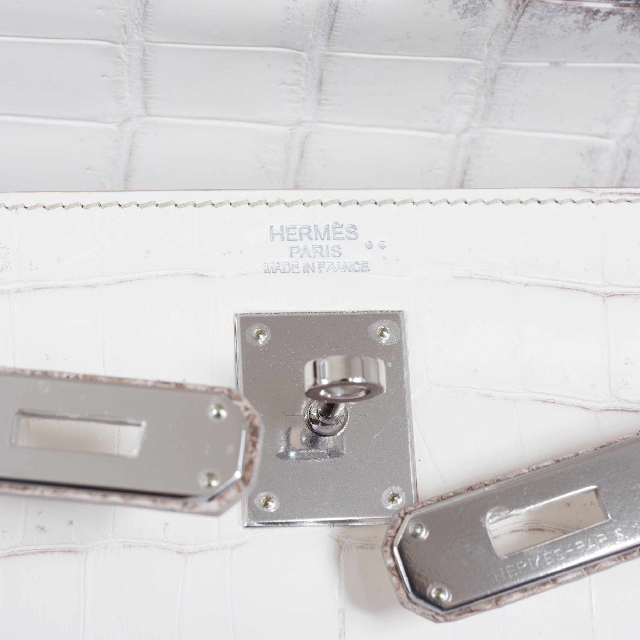 Hermès Kelly 32 Himalayan Niloticus Crocodile Palladium Hardware