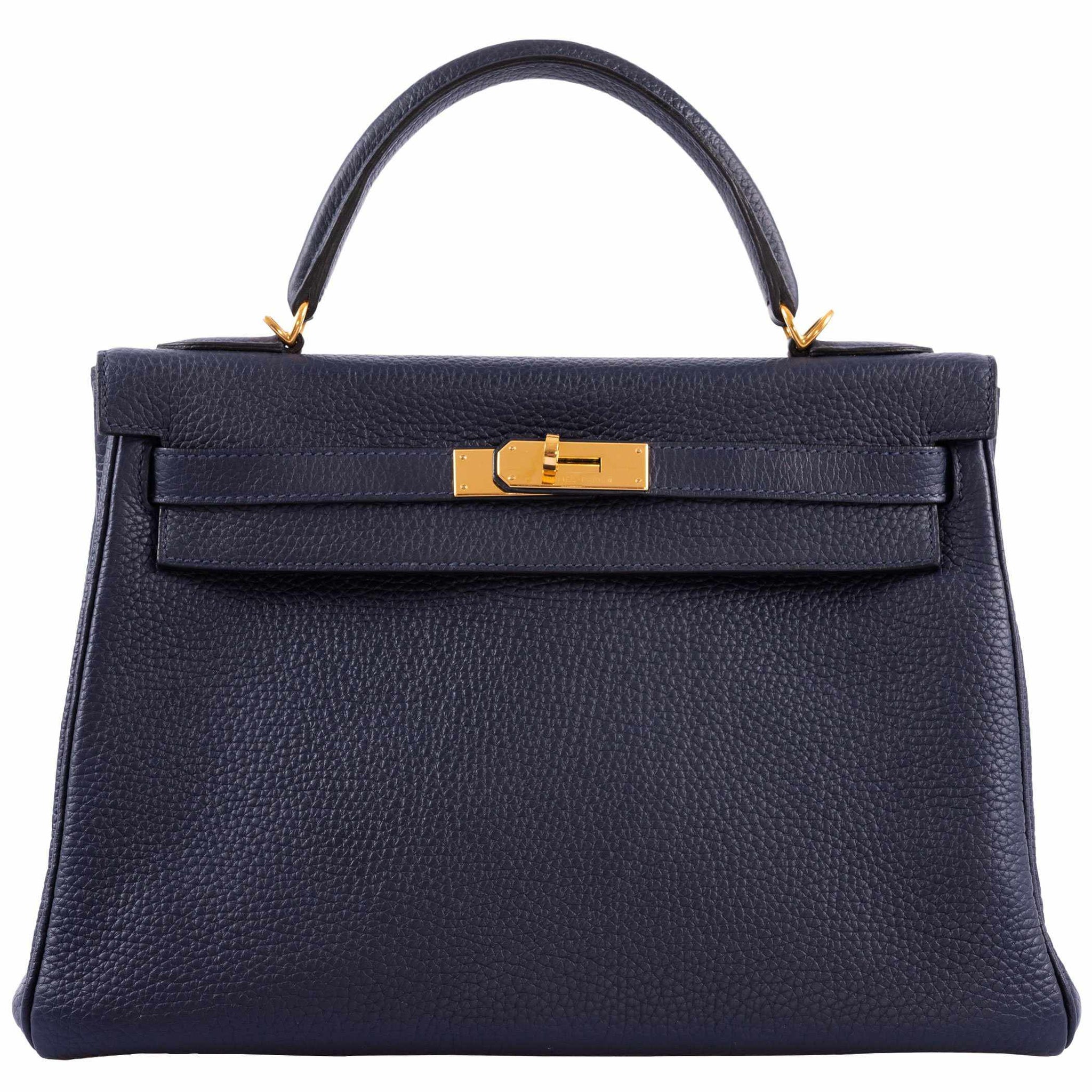Hermes 35cm Malachite Togo Leather Kelly Bag GHW Auction