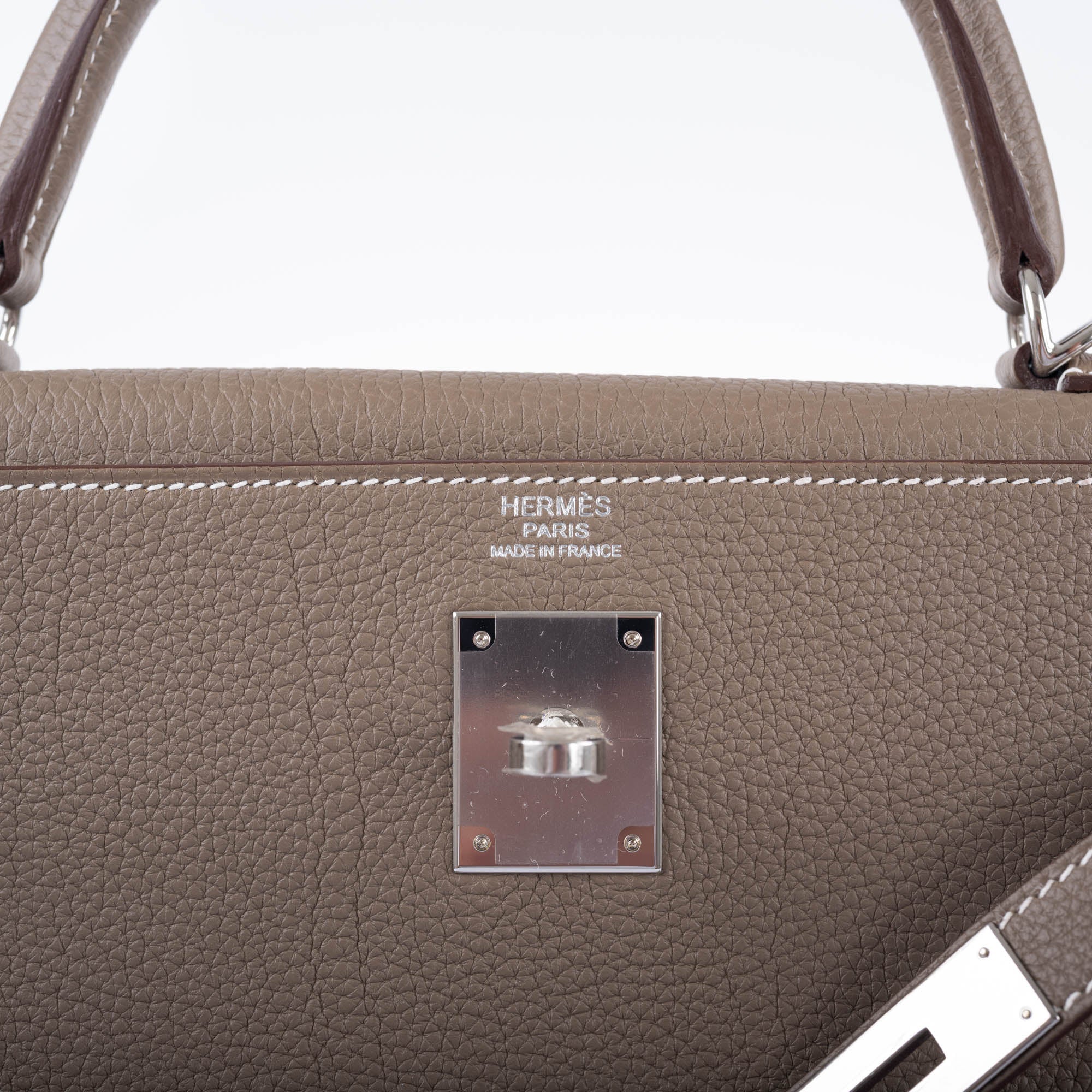Hermès Kelly 32 Retourne Etoupe Togo with Palladium Hardware