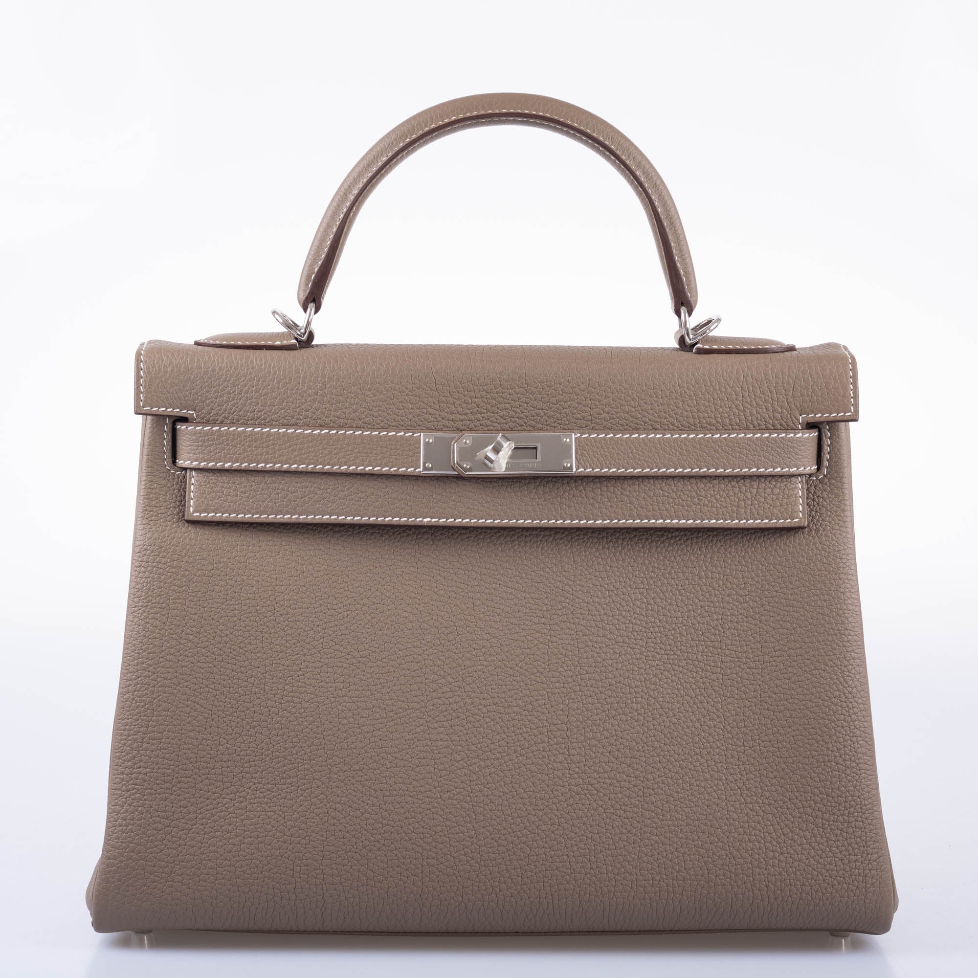 Hermès Kelly 32 Retourne Etoupe Togo with Palladium Hardware