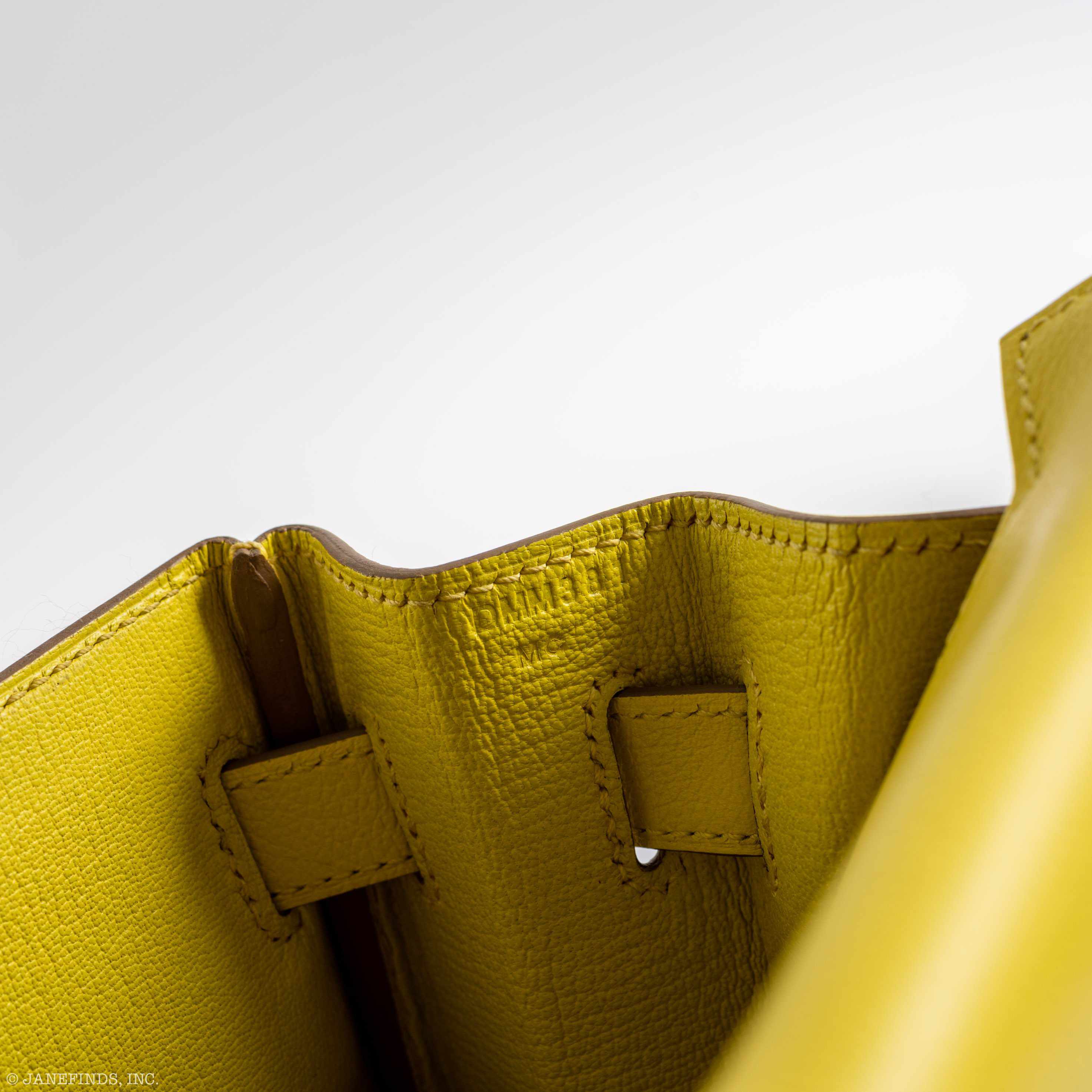 Hermès Kelly 32 Retourne Lime Evercolor Palladium Hardware - 2019