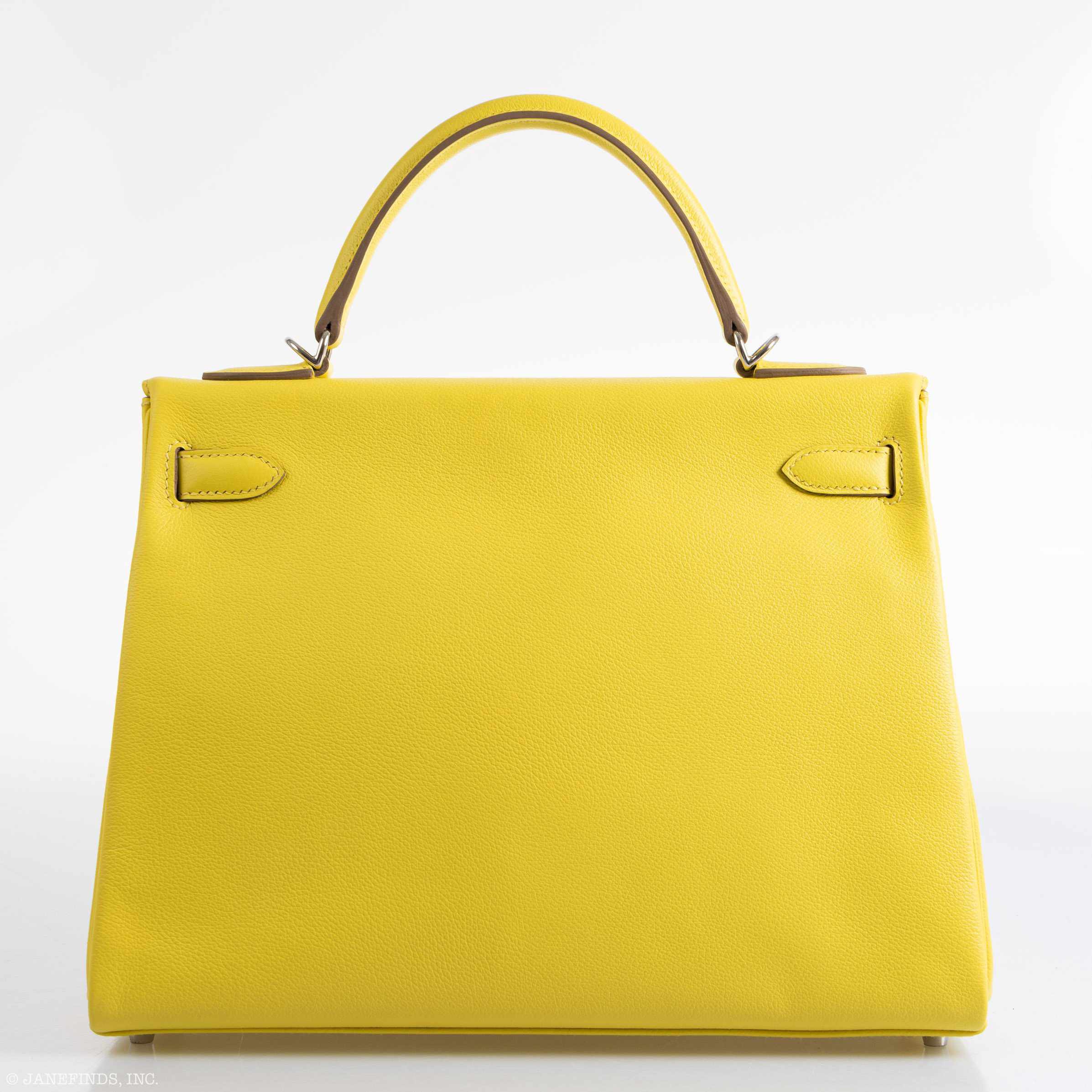Hermès Kelly 32 Retourne Lime Evercolor Palladium Hardware - 2019
