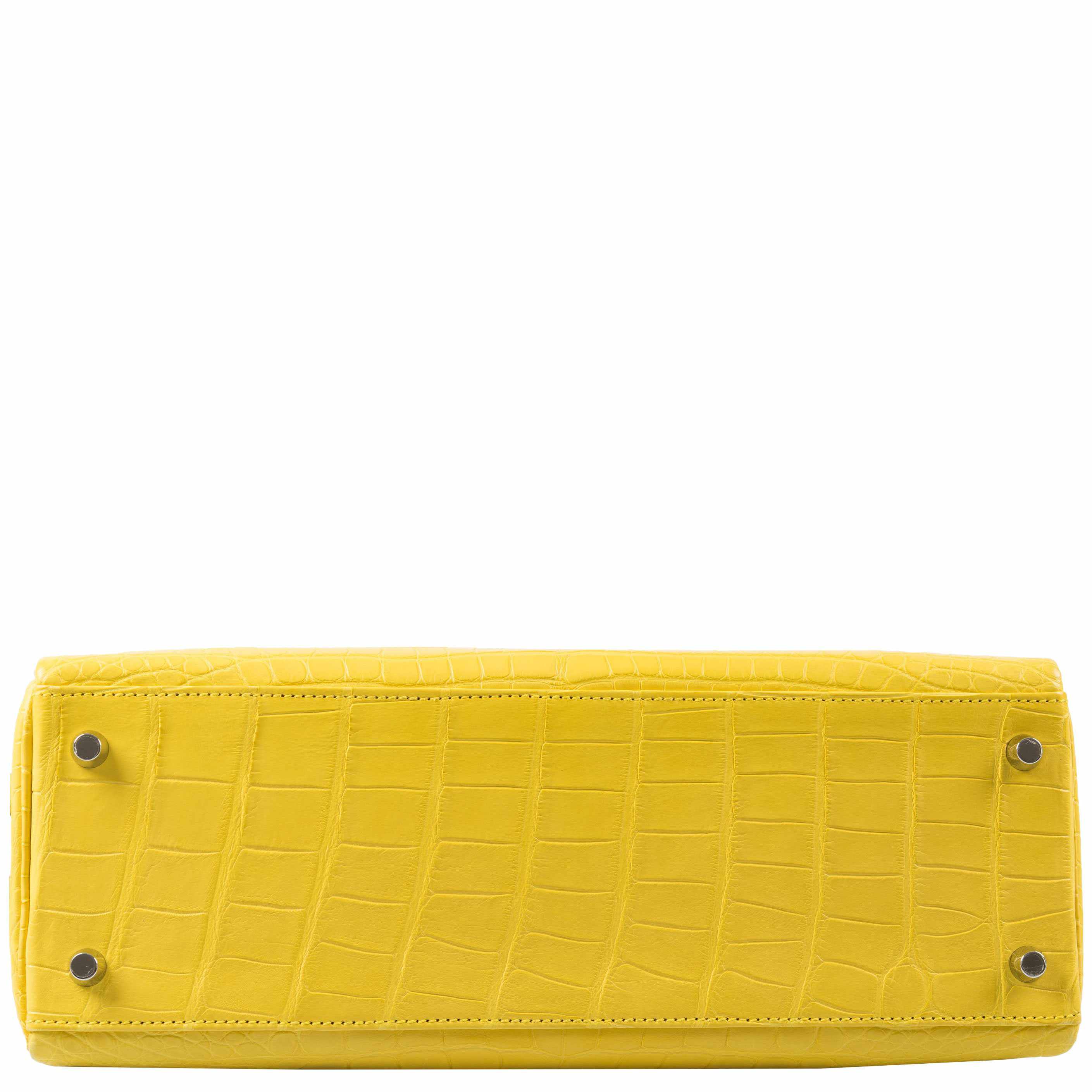 Hermès Kelly 32 Retourne Mimosa Matte Alligator Palladium Hardware