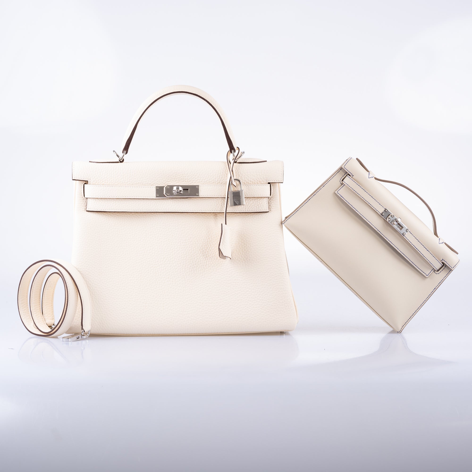 Hermès Kelly 32 Retourne Nata Taurillon Clemence with Palladium Hardware - 2021, Z