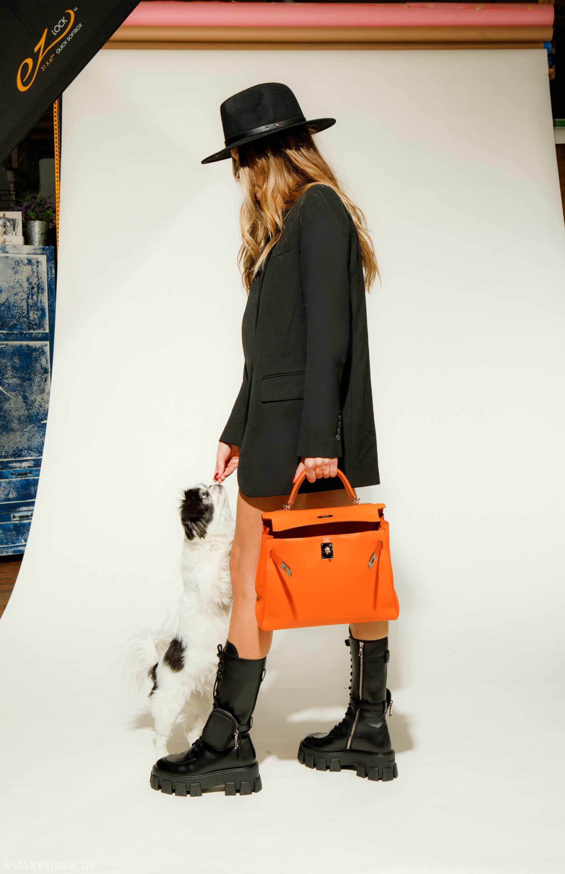 Hermès Kelly 32 Retourne Orange H Swift Palladium Hardware - 2005, I Square
