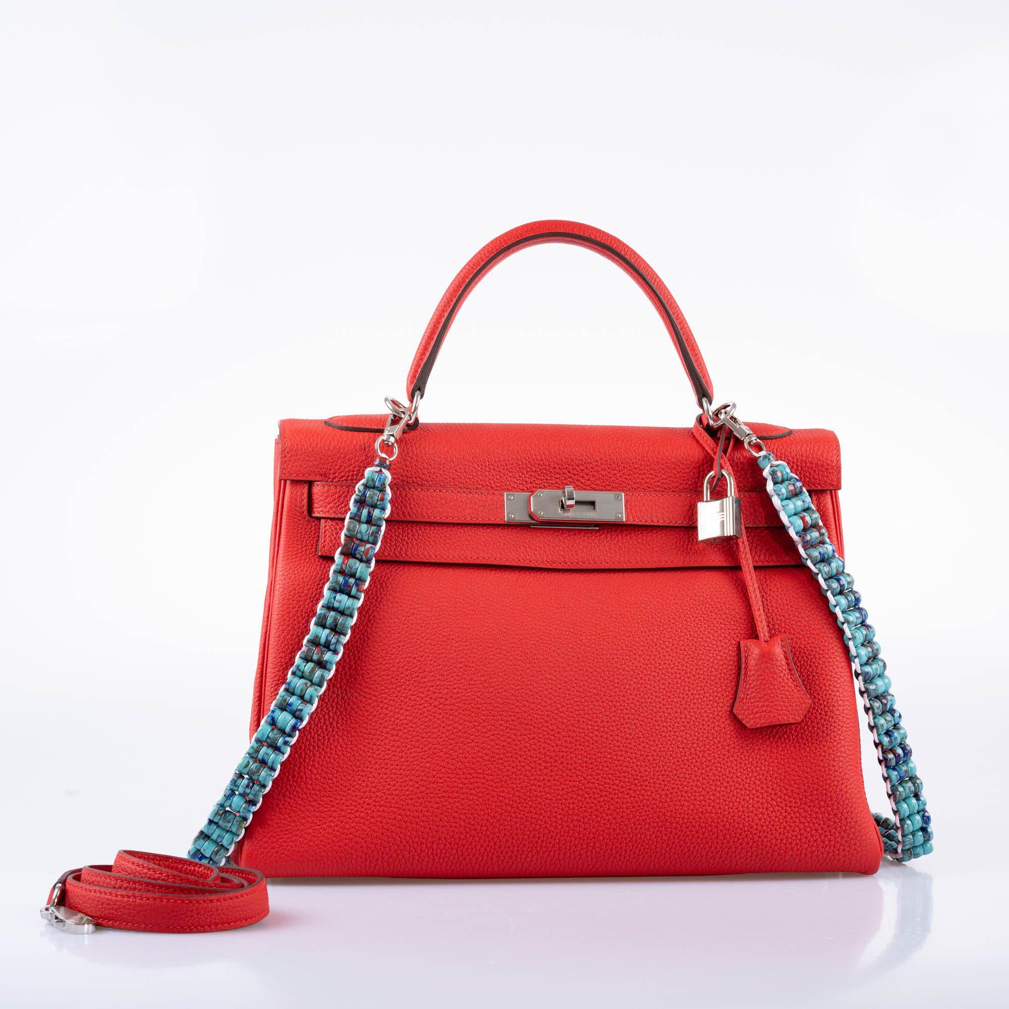Hermès Kelly 32 Retourne Rouge de Coeur Togo with Palladium Hardware