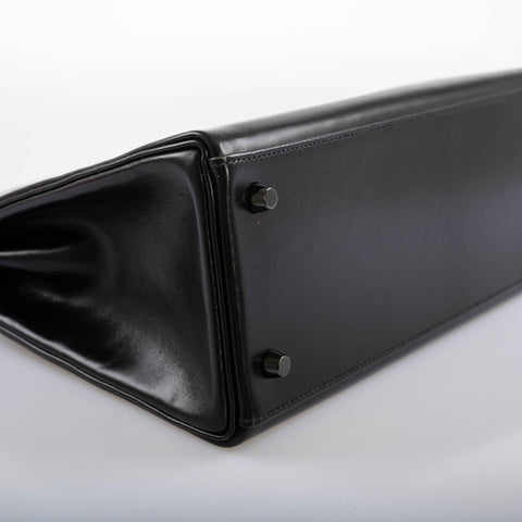 Hermès Kelly 32 SO BLACK Box leather Black PVD Hardware - 2010, N Square