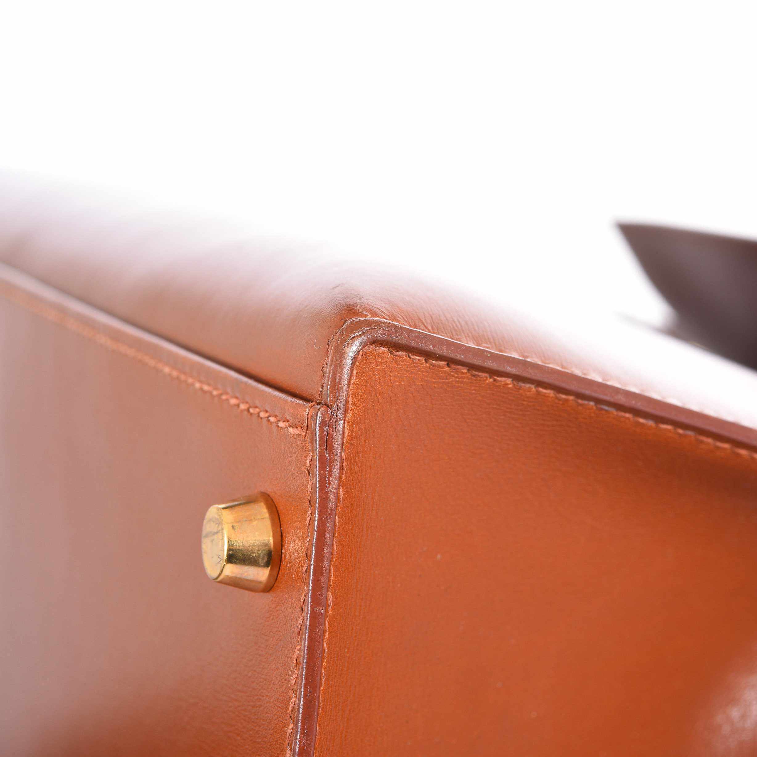 Hermès Kelly 32 Sellier Noisette Box Gold Hardware