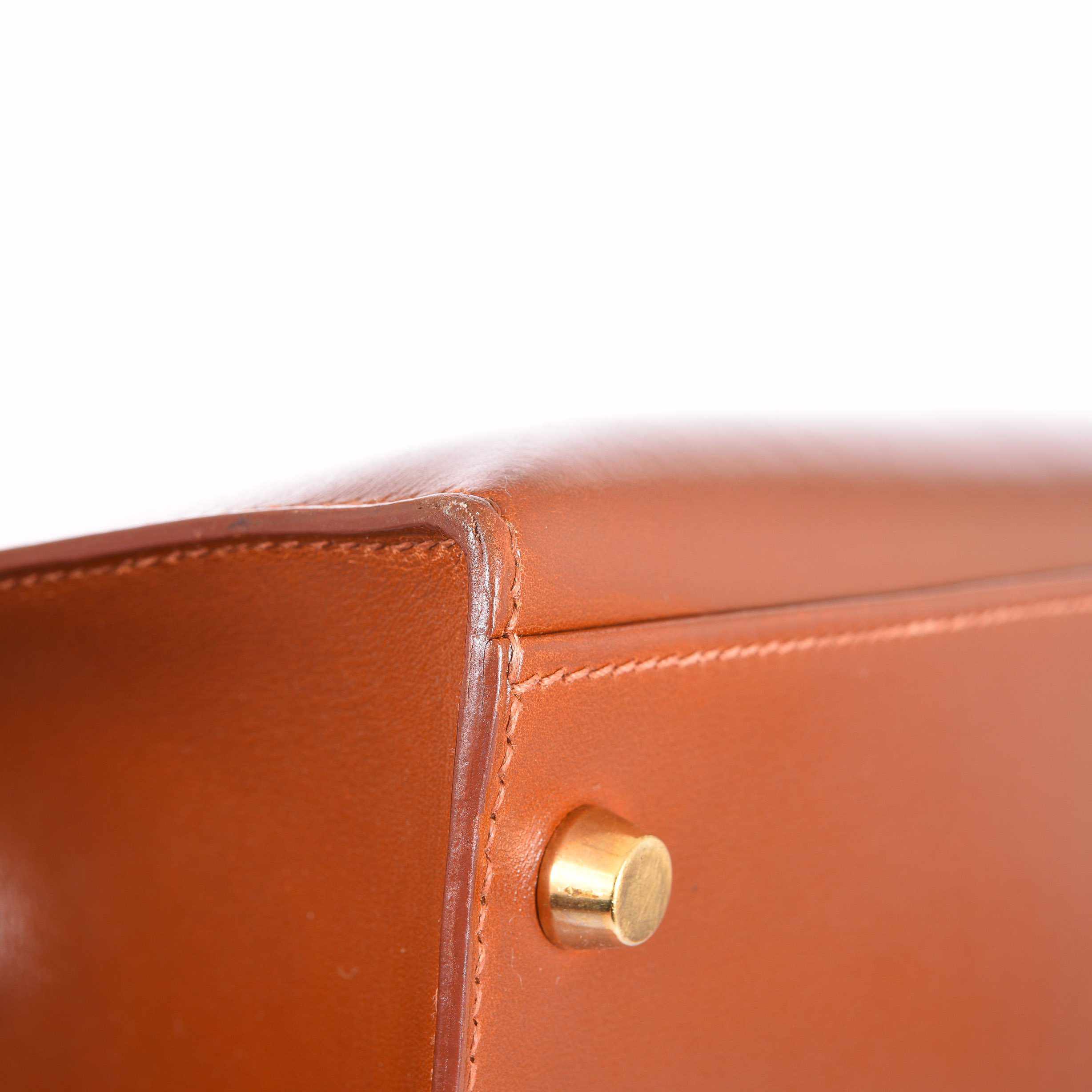 Hermès Kelly 32 Sellier Noisette Box Gold Hardware