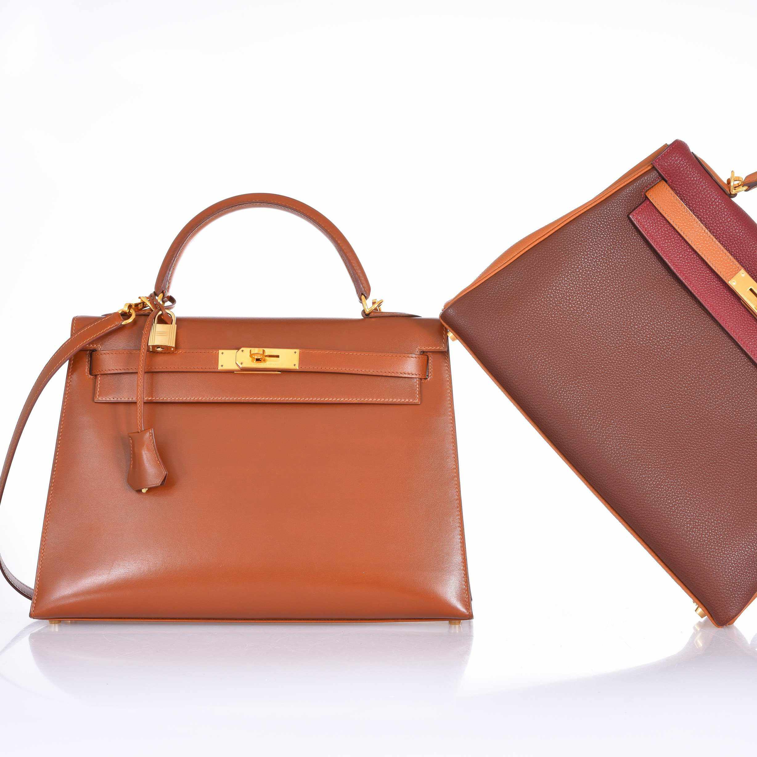 Hermès Kelly 32 Sellier Noisette Box Gold Hardware