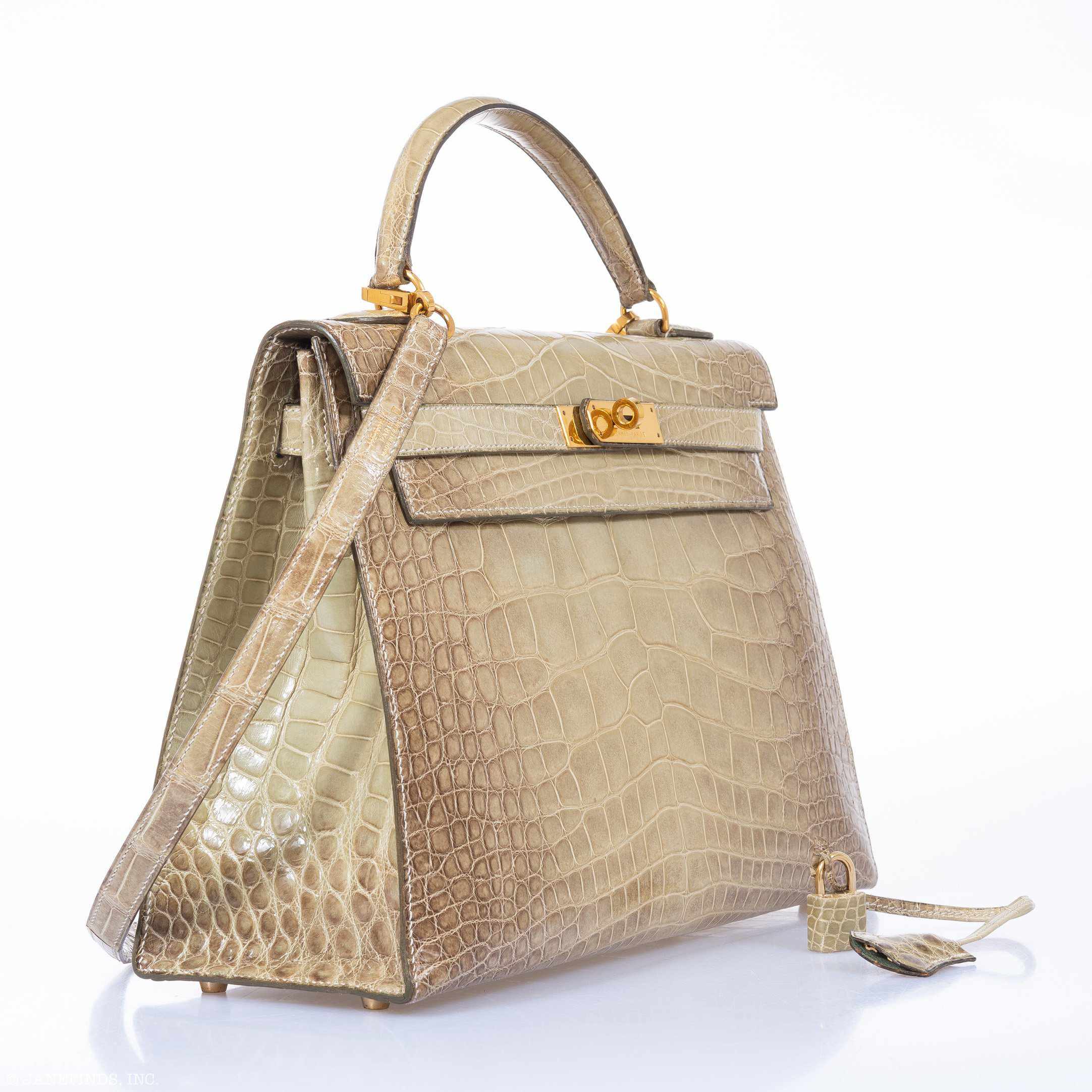 Hermès Kelly 32 Vert Celadon Natura Alligator Gold Hardware