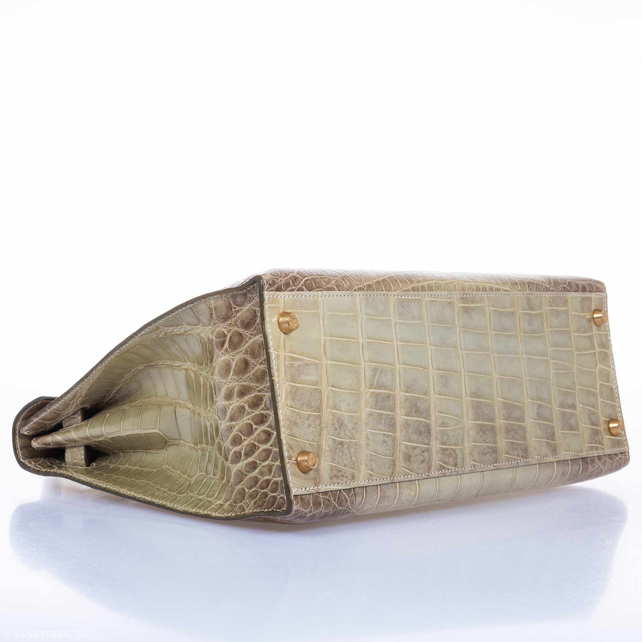 Hermès Kelly 32 Vert Celadon Natura Alligator Gold Hardware Pre-Himalayan